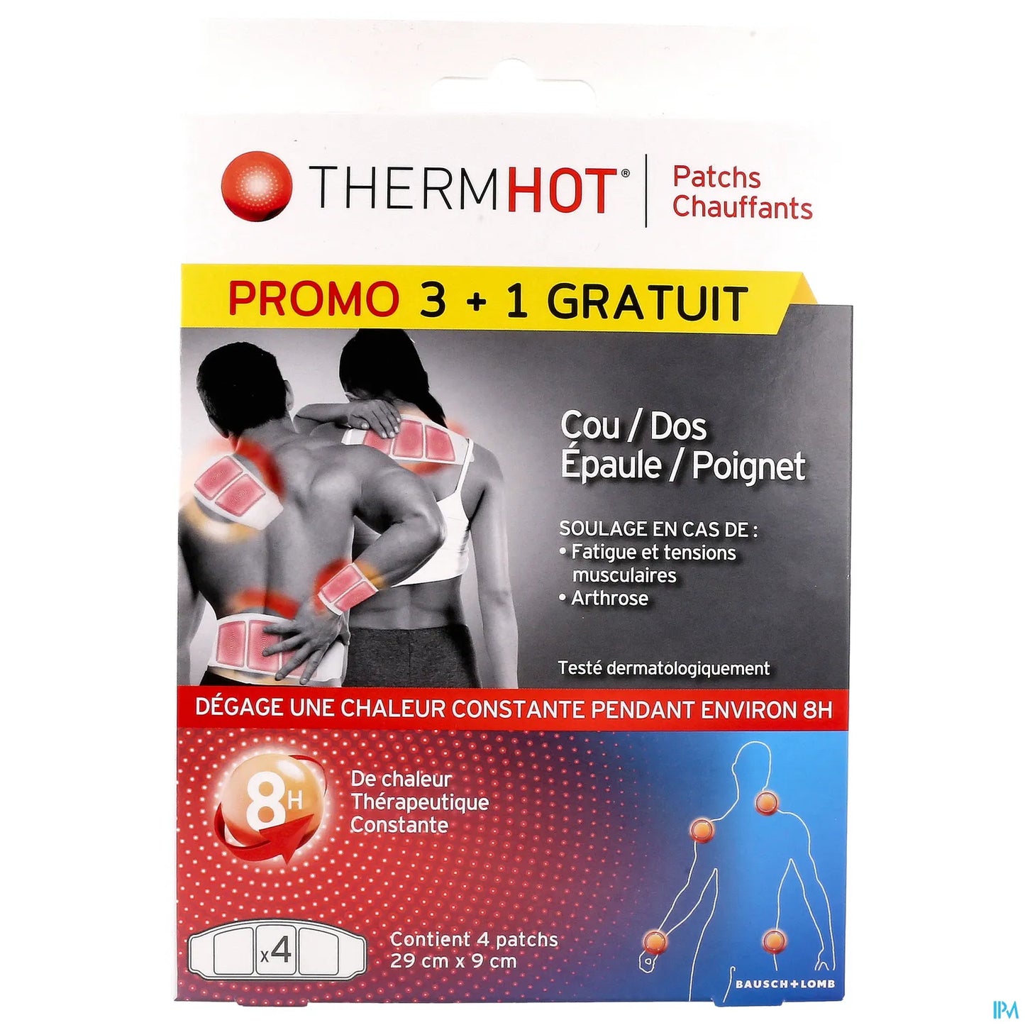 THERMHOT 4 Patchs Chauffants 29 x 9cm
