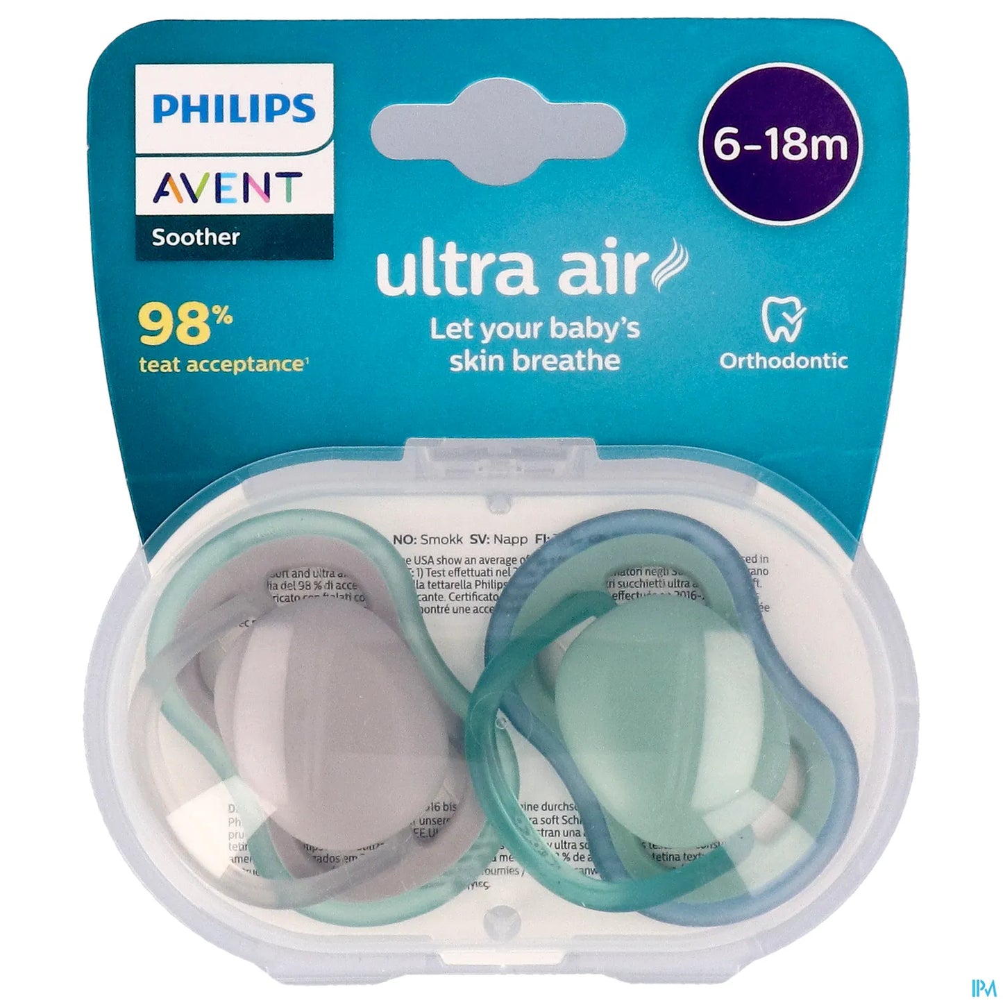 Philips Avent Ultra Air Soother 6-18 Months 2 Pack SCF085/16