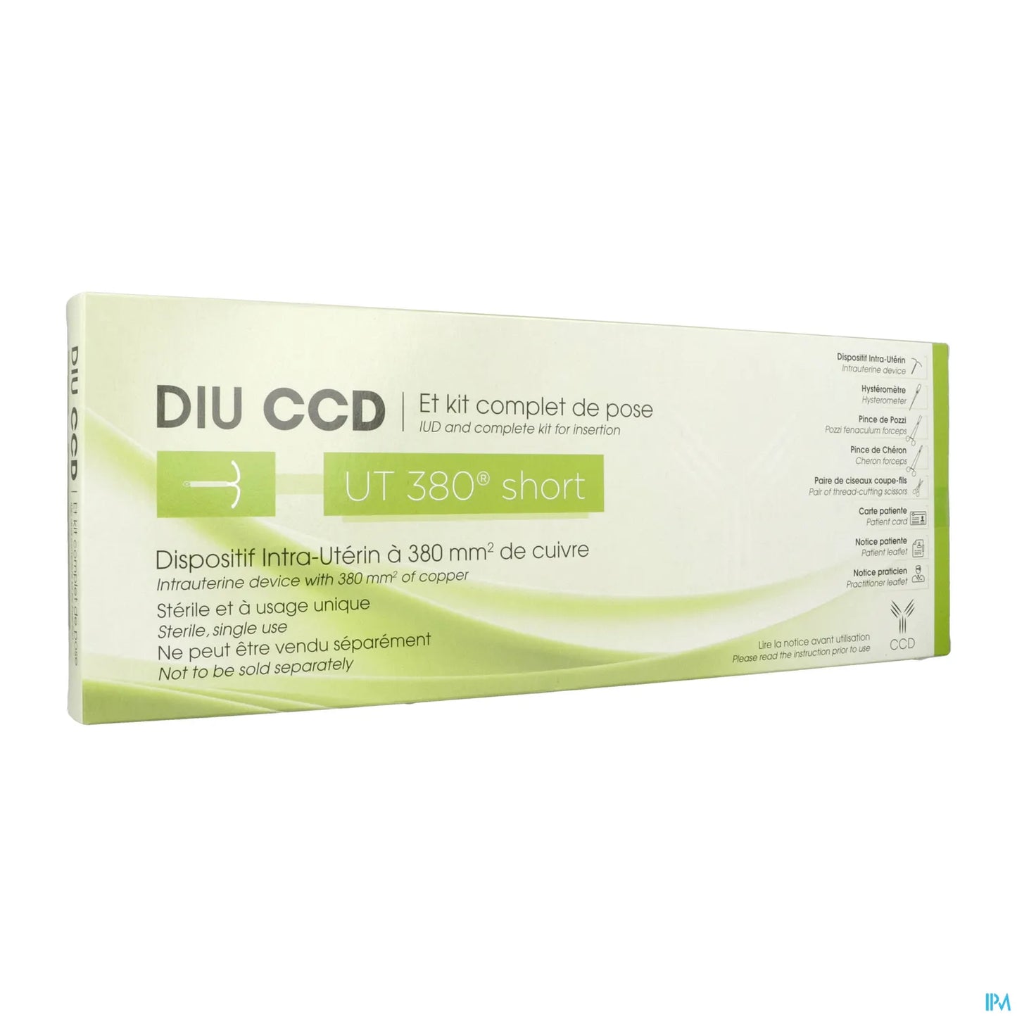 UT 380 Short Dispositif Intra Utérin au Cuivre Boîte 1 Kit de Pose
