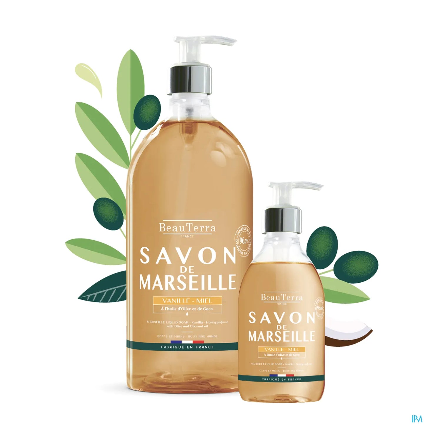 Savon de Marseille Vanille Miel Corps et Mains 1L