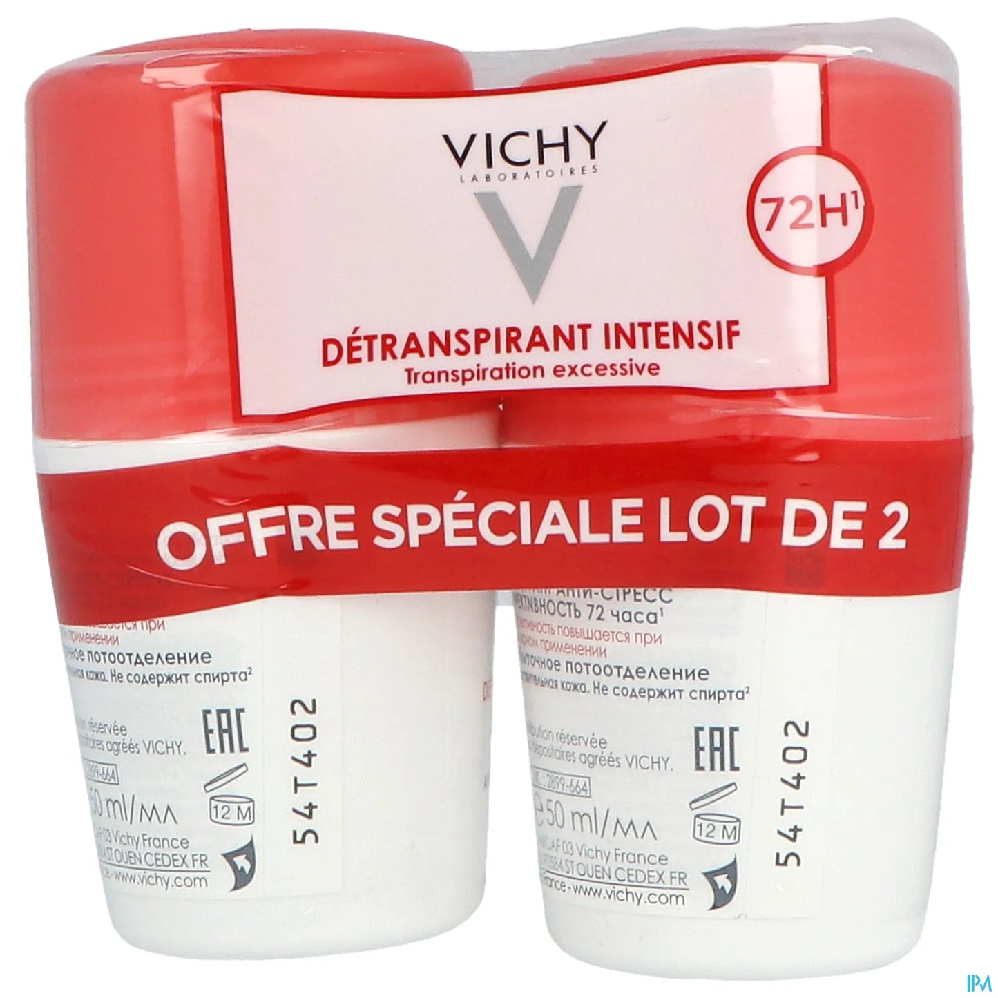 Anti-Perspirant Roll-On Deodorant 72H Excessive Sweating 2x50ml