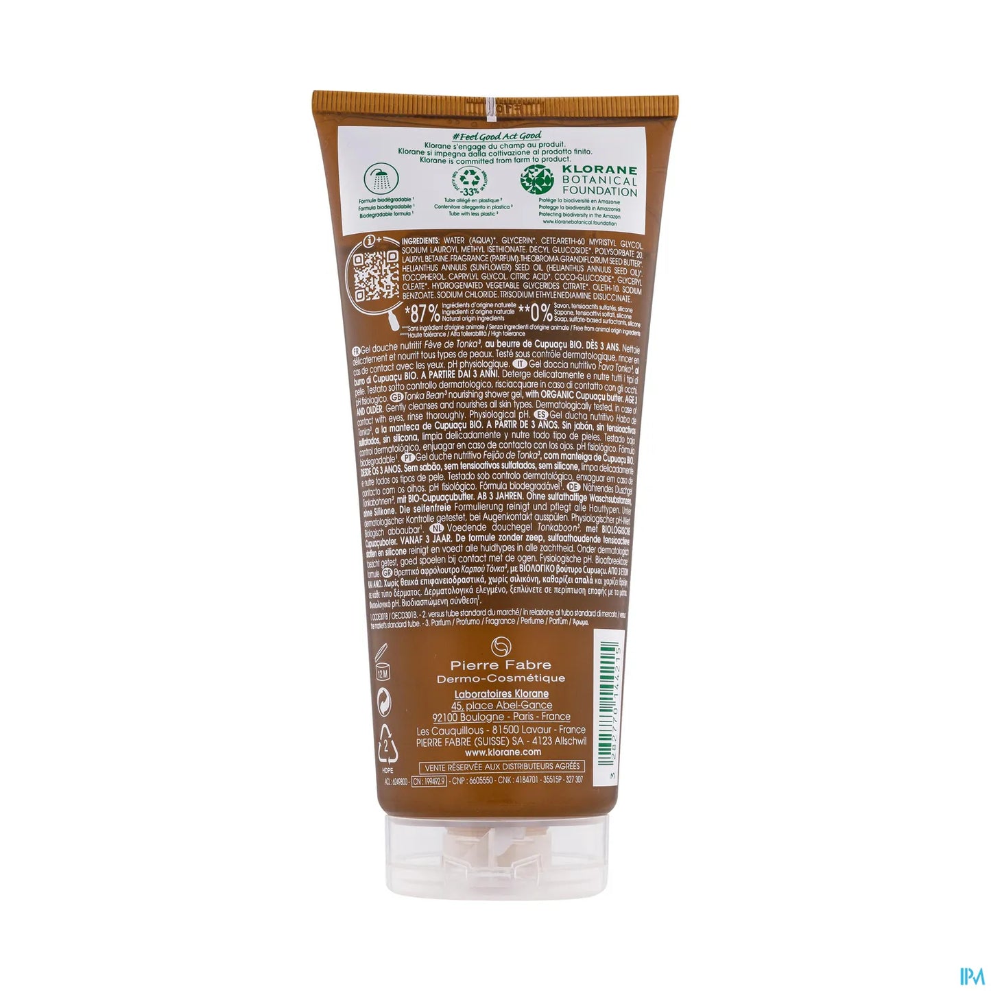 Gel Douche Nourrissant Cupuaçu Fève de Tonka 200ml