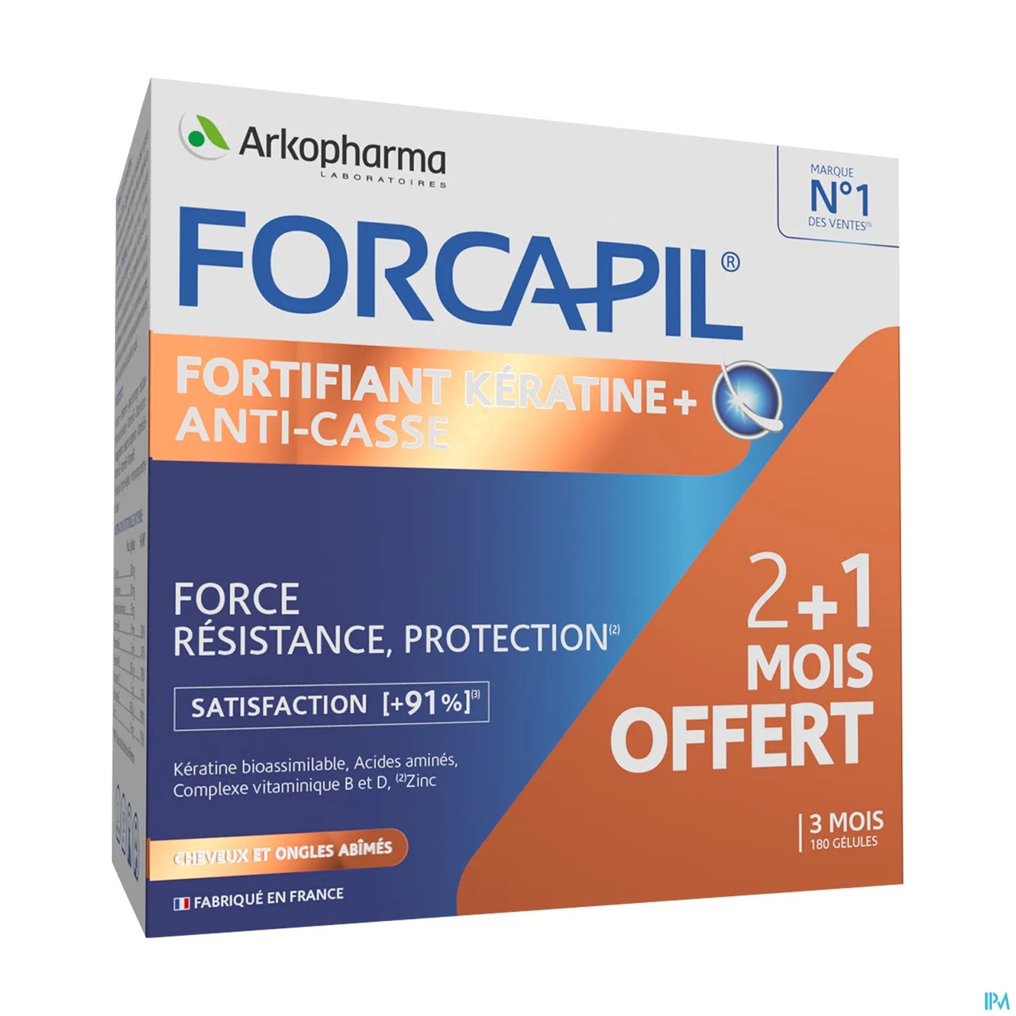 Arkopharma Forcapil Fortifiant + Kératine 180 Gélules