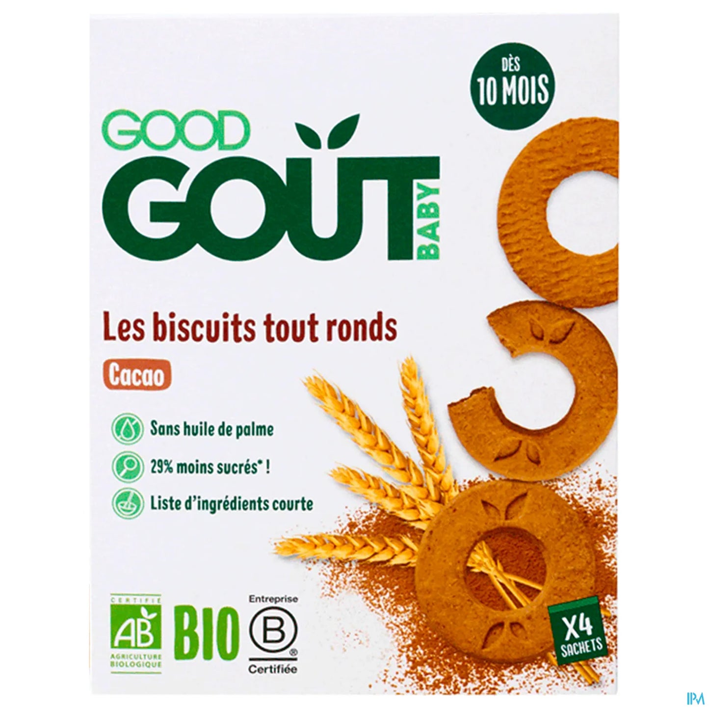 Biscuits Tout Ronds Cacao Bio 80g Dès 10 Mois