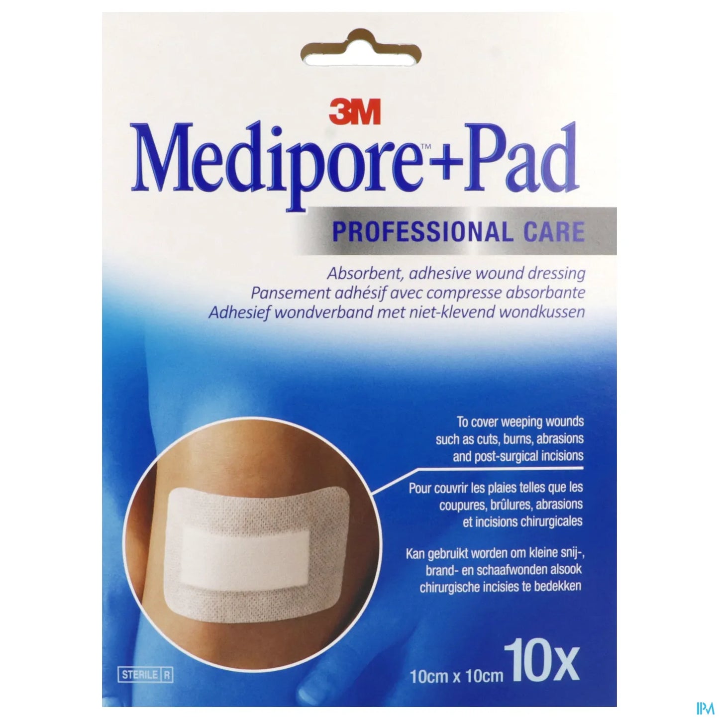 3M Medipore+ Pad Pans Adhésif Stérile Avec Compresse 10x10cm B/10