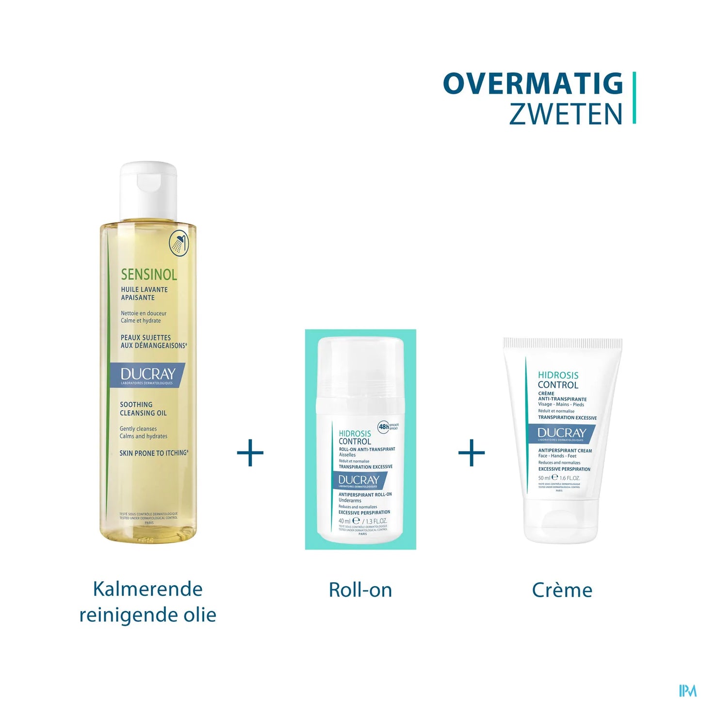 Ducray Hidrosis Control Crème Antitranspirante Visage Mains Pieds 50 mL