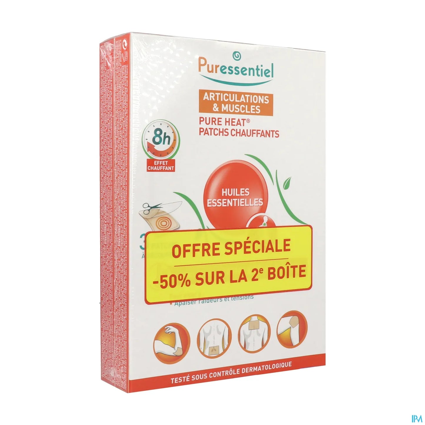 Cerotti riscaldanti Pure Heat per articolazioni e muscoli, 2 scatole da 3 cerotti