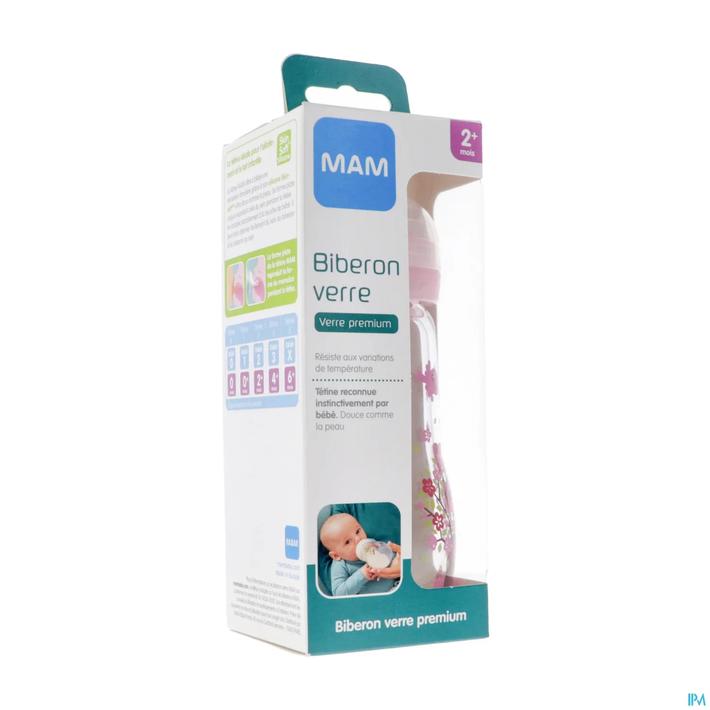 Biberon in vetro Flow 2 260 ml Rosa
