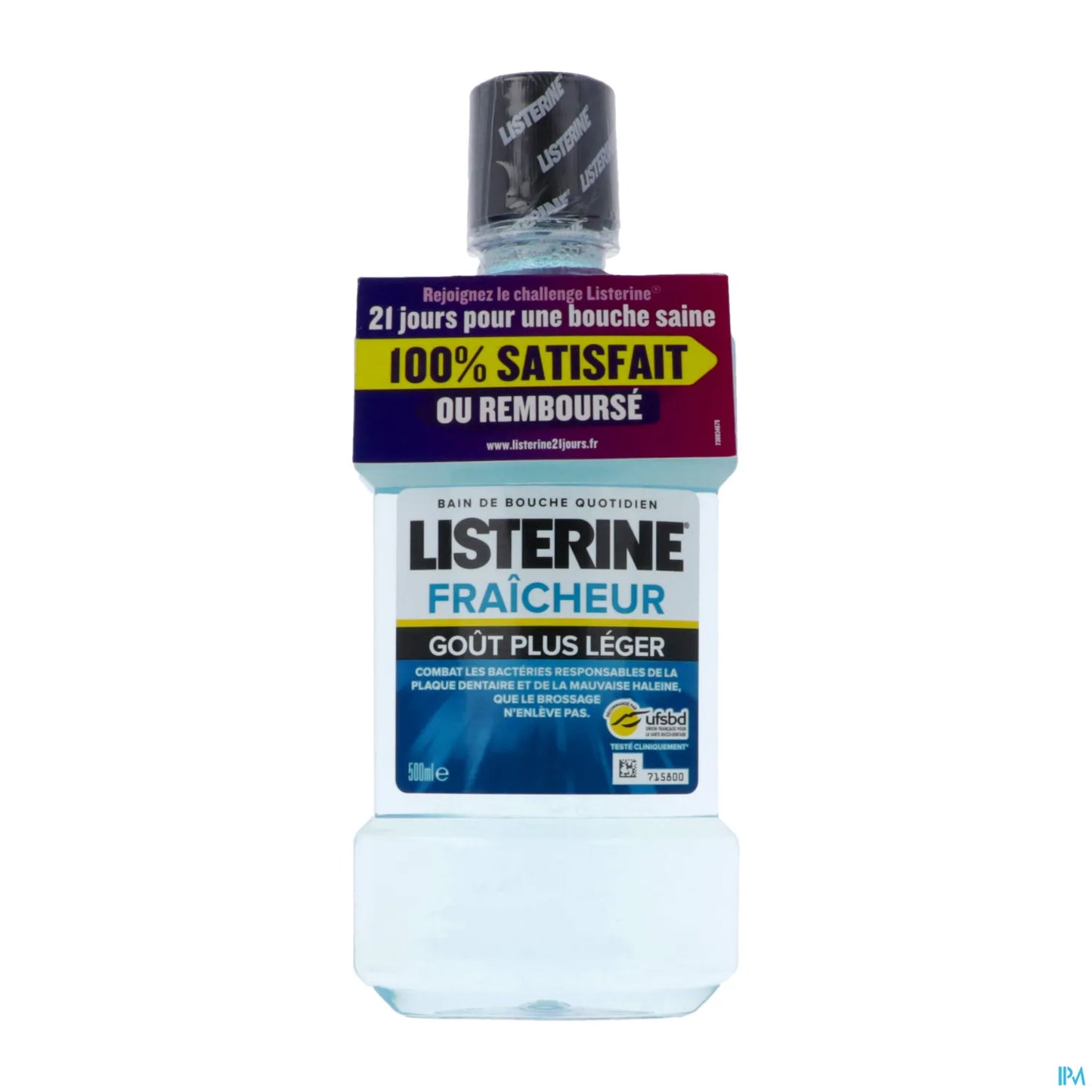 Listerine Bain de Bouche Fraîcheur Intense Sans Alcool 500 mL