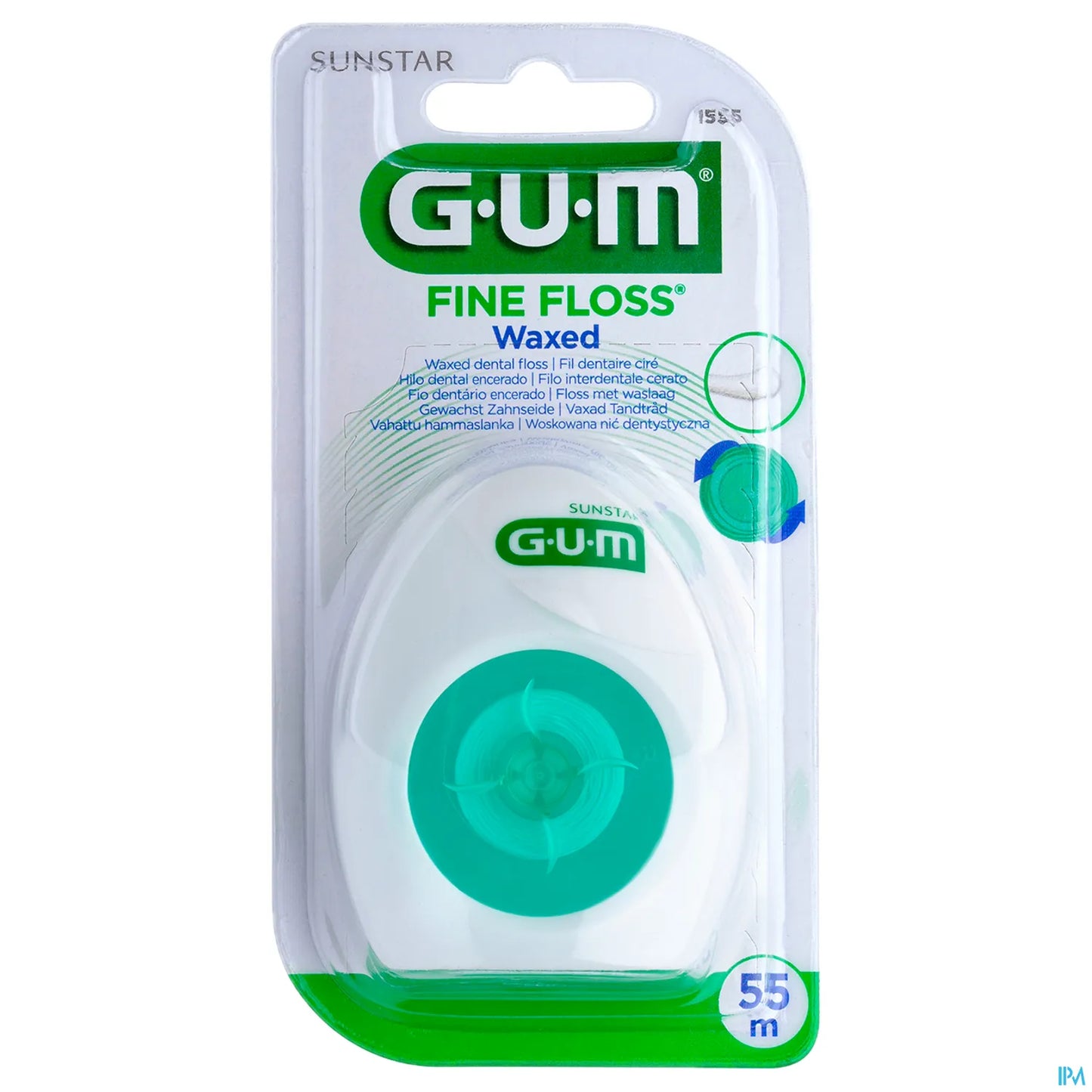 Sunstar Gum Fine Floss Fil Dentaire Ciré Cylindrique 55m