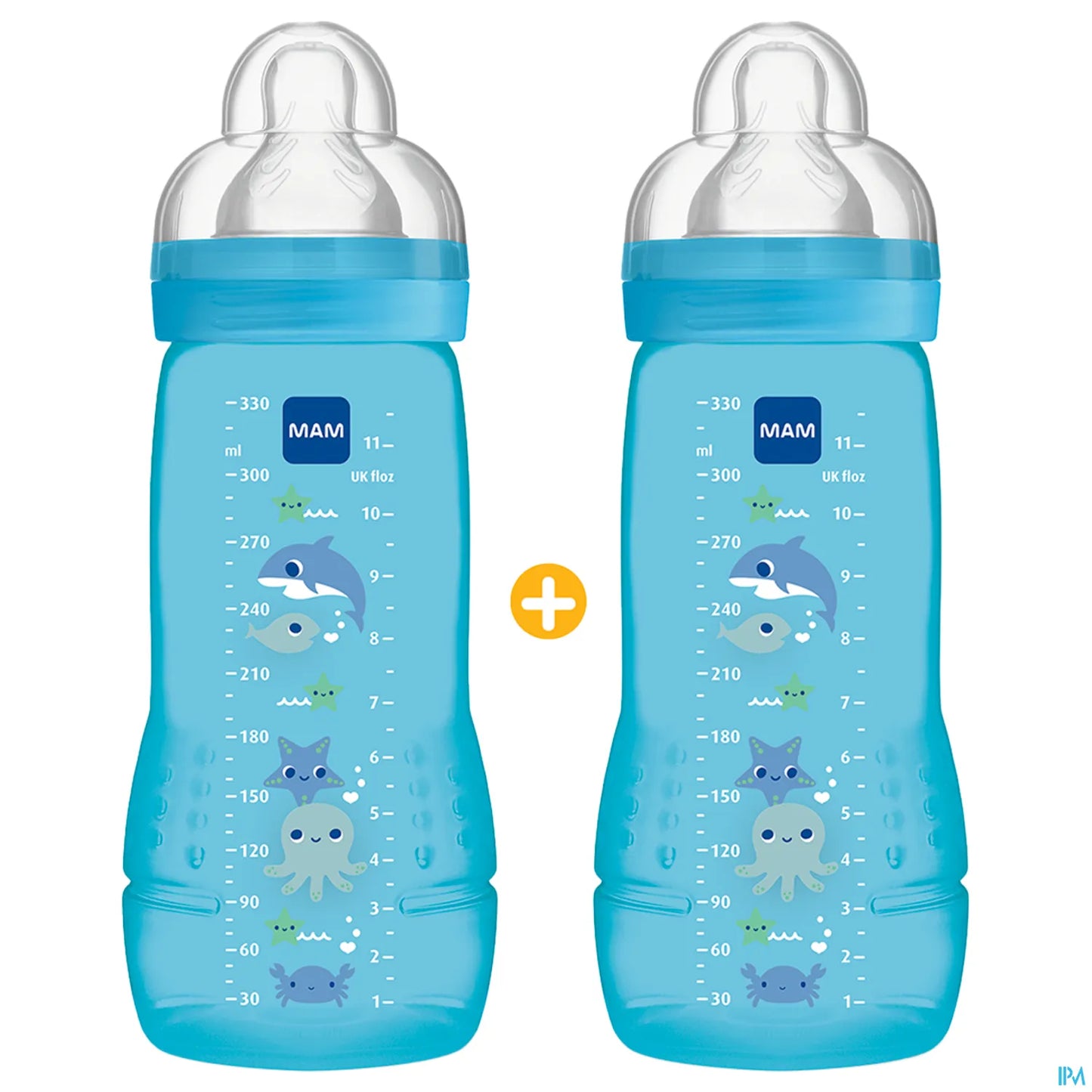 Biberon Easy Active 330 ml 6 mesi blu confezione da 2