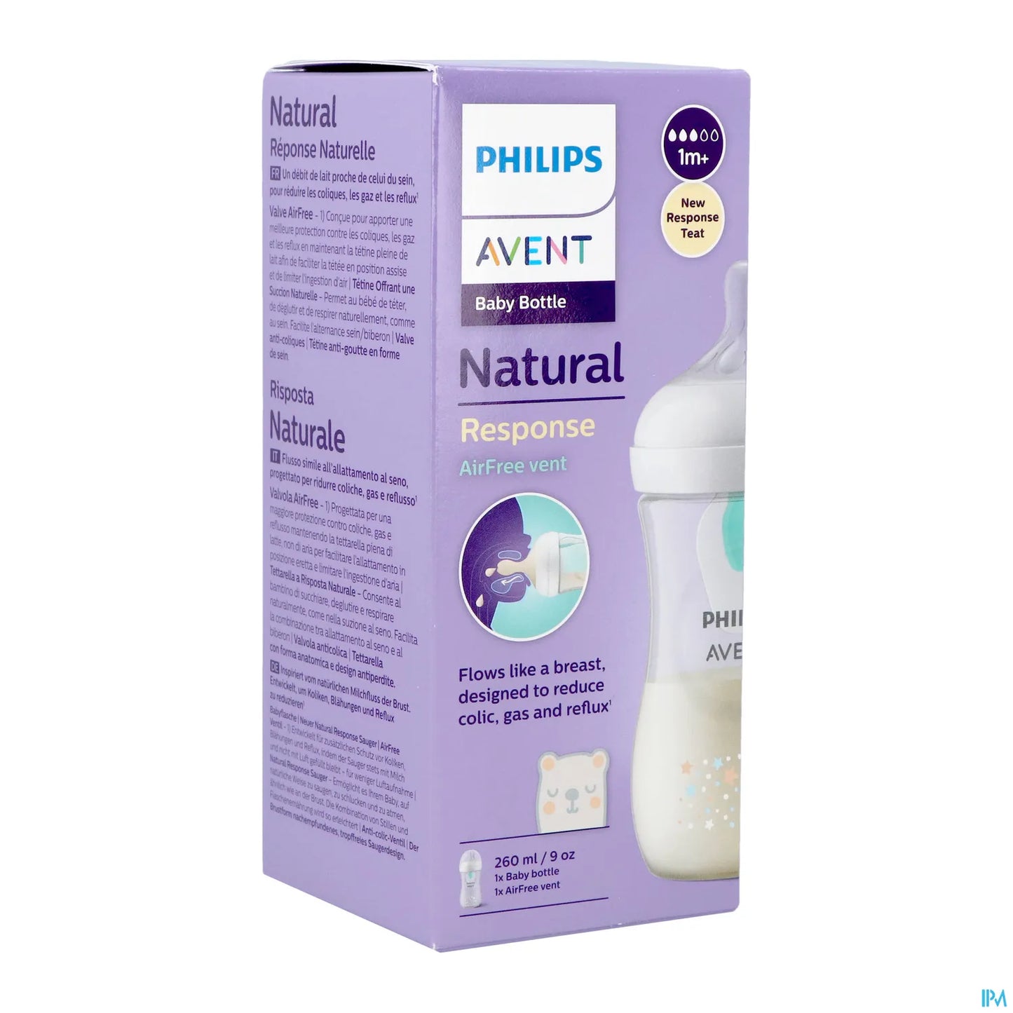 Avent Biberon Natural Response AirFree Nounours 260 mL