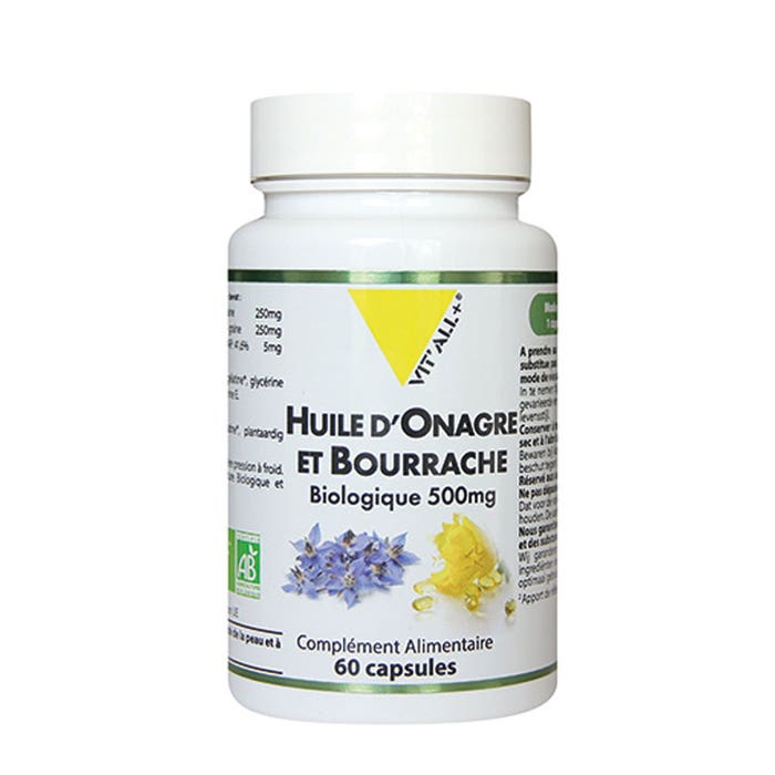 Enotera e borragine biologiche 500 mg 60 capsule