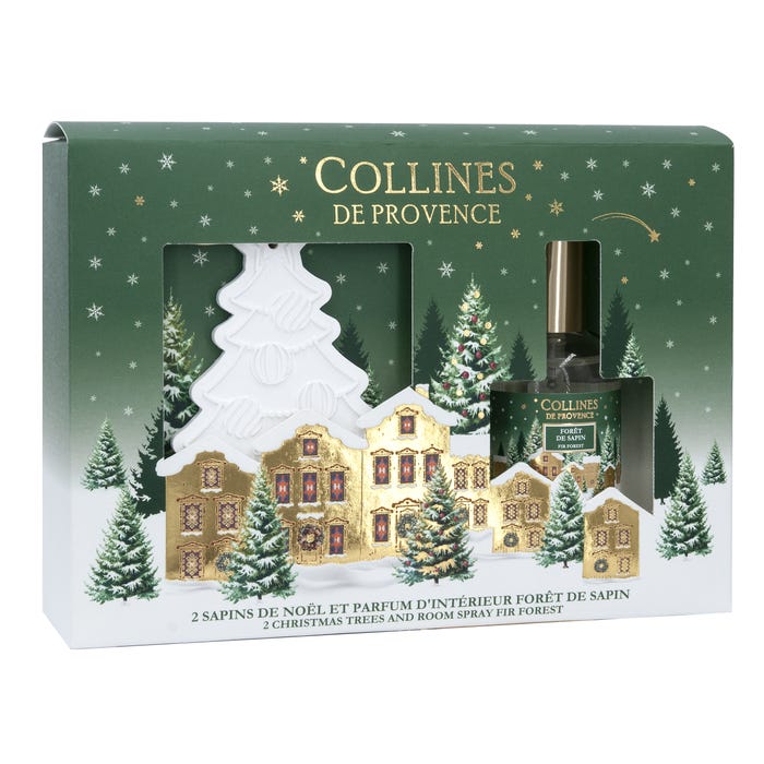 Coffret Noël Parfum d'Intérieur Forêt de Sapin 50ml Bougie Parfumée Forêt de Sapin 75g