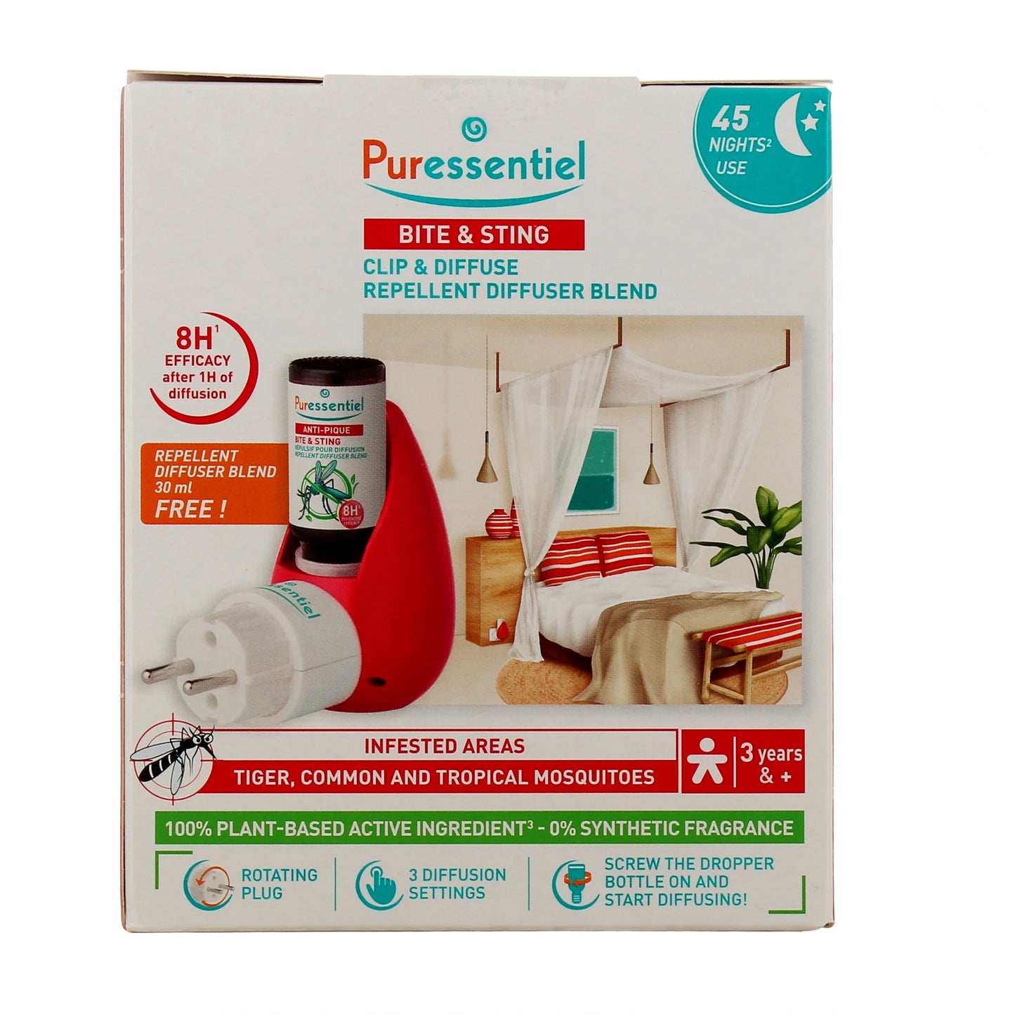Diffusore ad ultrasuoni anti-piqué Clip & Diffuse 30 ml