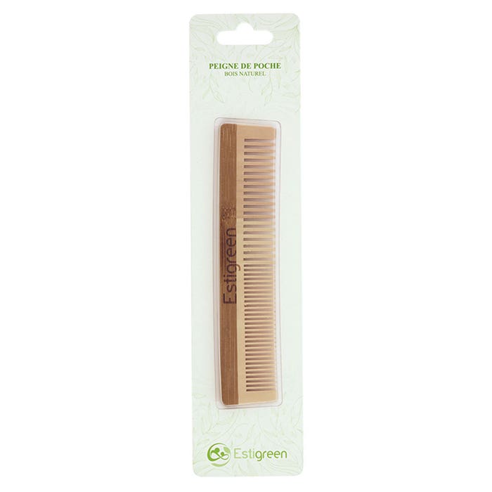 Pettine tascabile in legno naturale
