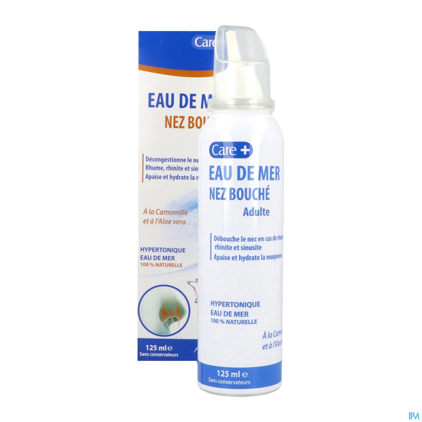 Care+ Acqua di mare ipertonica Naso chiuso Camomilla e Aloe Vera 125 ml