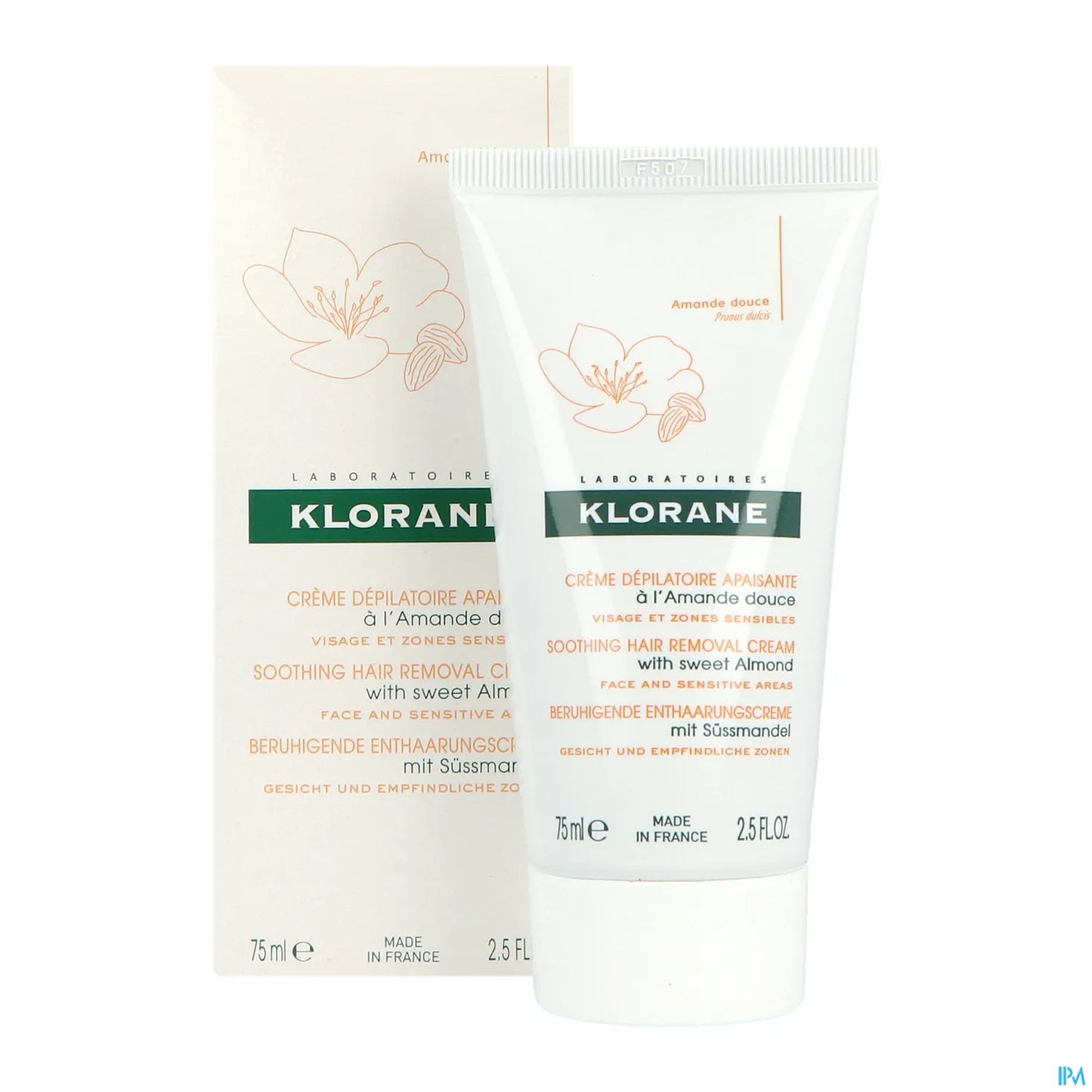 Crème Dépilatoire Apaisante à l'Amande Douce Zones Sensibles 75ml