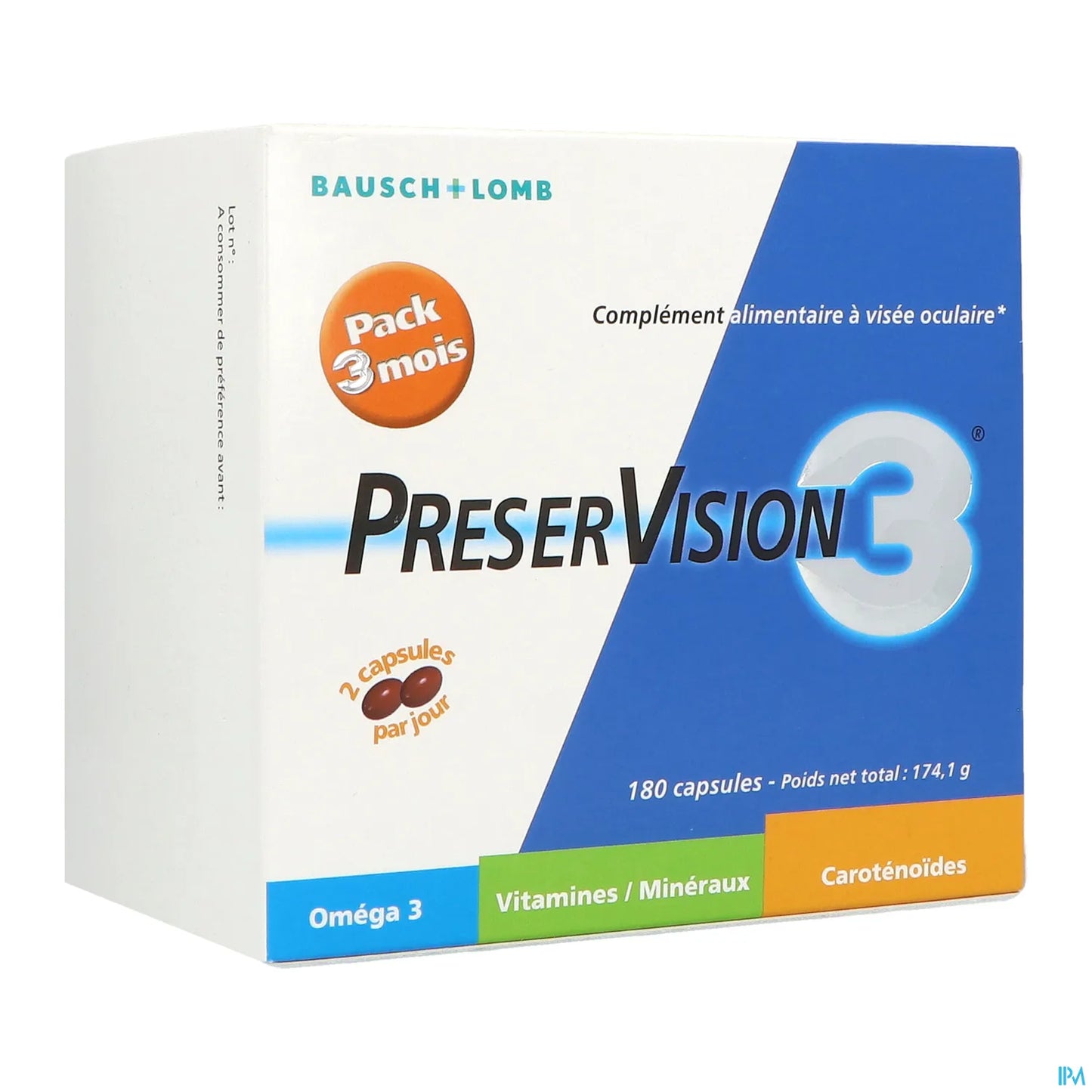 Bausch & Lomb PreserVision 3 Capsules 180 unités