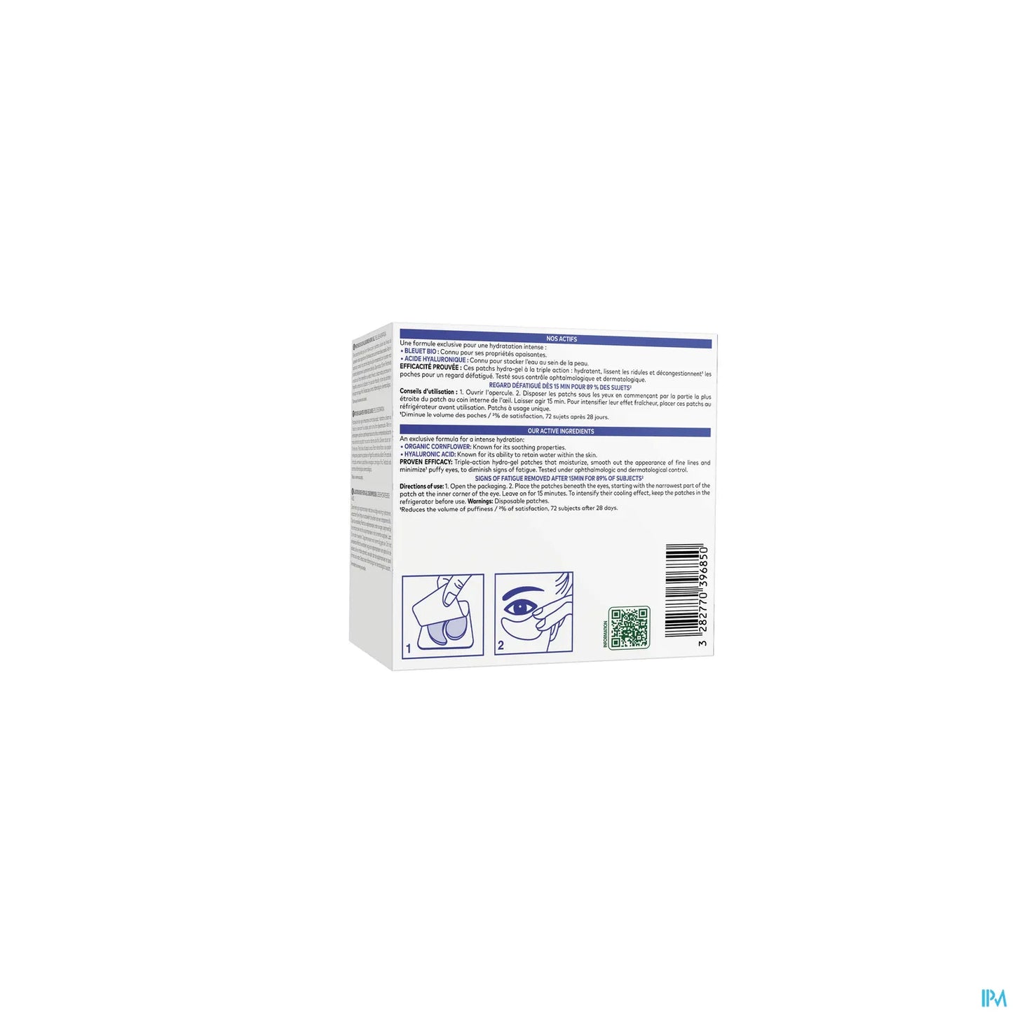 Patchs Yeux Lissants Hydro Gel Bleuet Bio Acide Hyaluronique 7 Paires