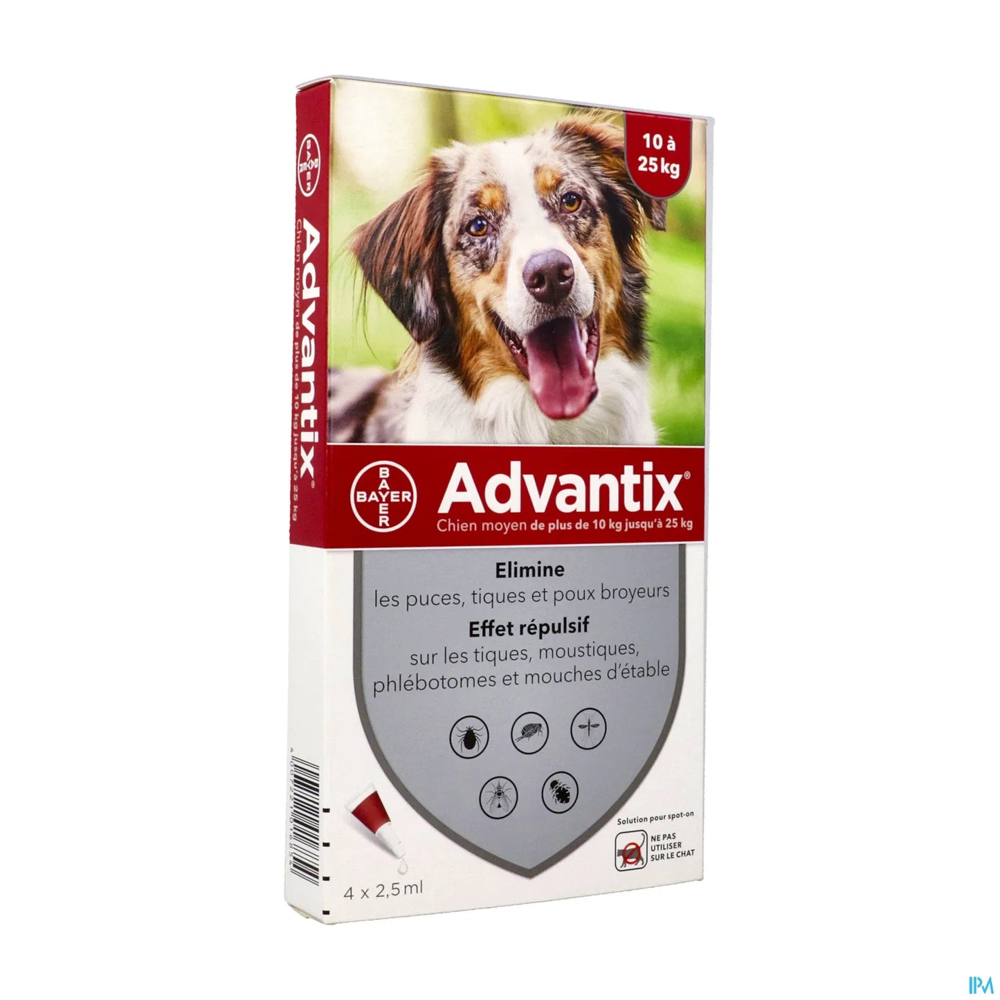 Traitement Spot On Chien Moyen 4 Pipettes de 2,5 mL