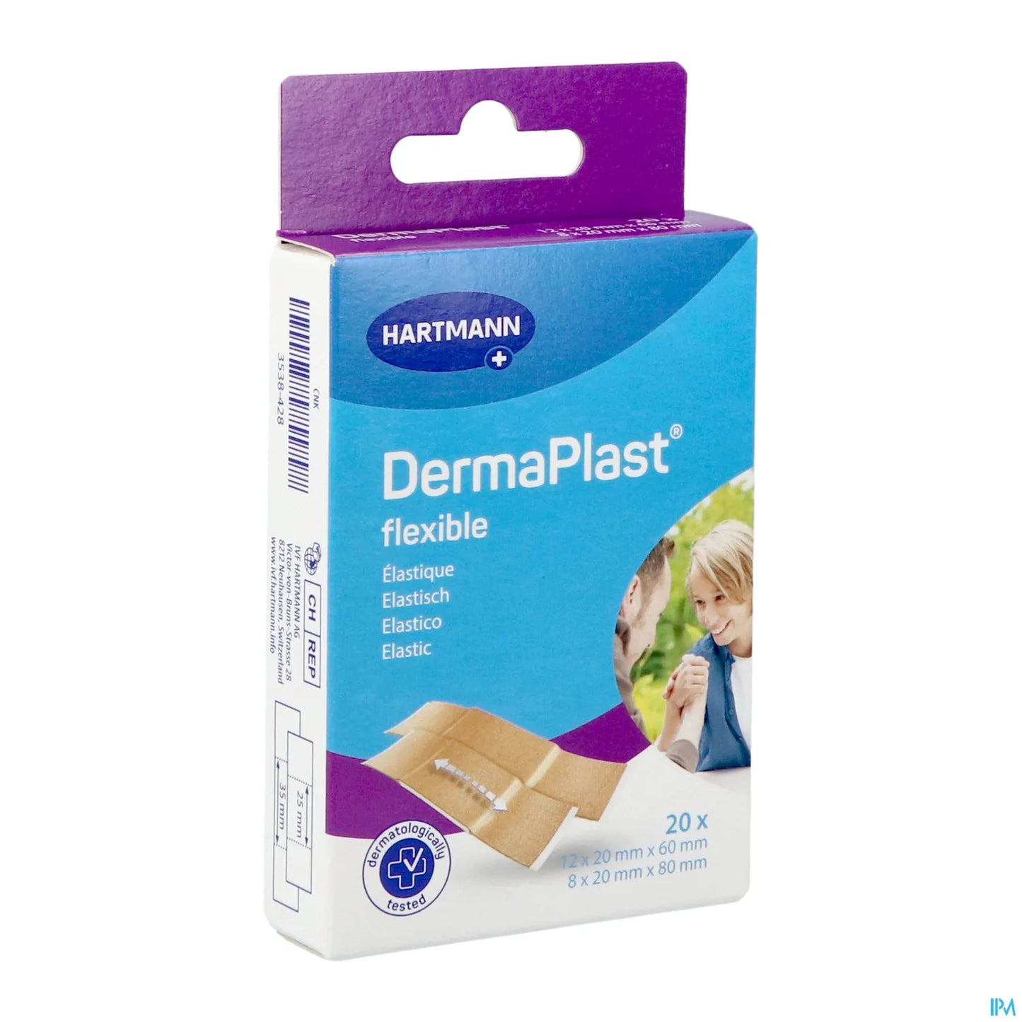 Dermaplast Flexible Pansement Textile 6 cm x 10 cm Boîte de 10