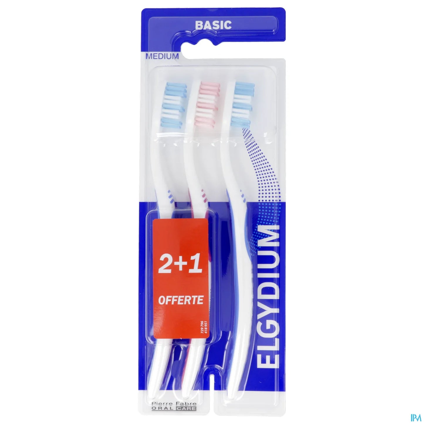 Pierre Fabre Elgydium Basic Soft Toothbrush Trio