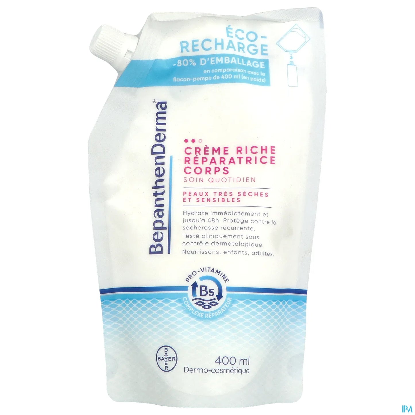 Bepanthen Derma Crème Réparatrice Corporelle Riche Éco-Recharge 400ml