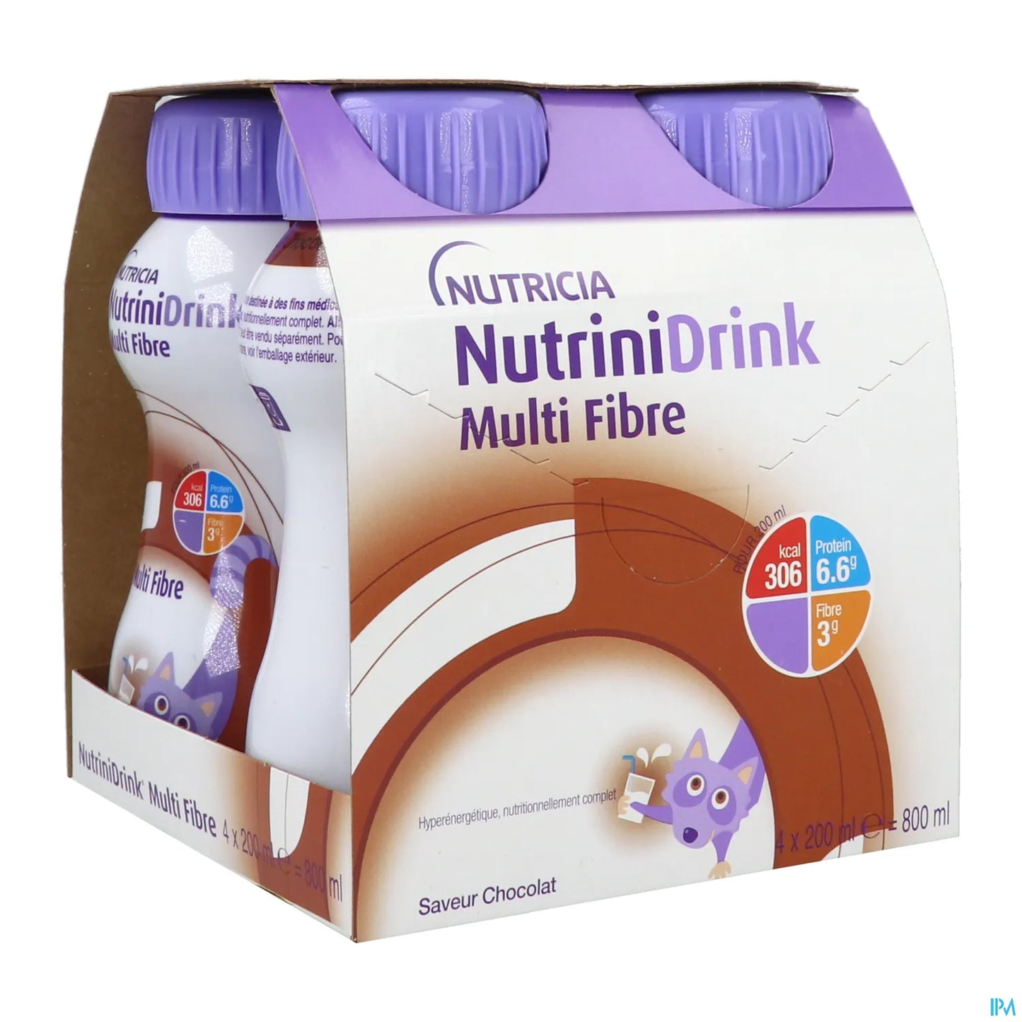 NutriniDrink Multi Fibre Chocolat 4 x 200 mL