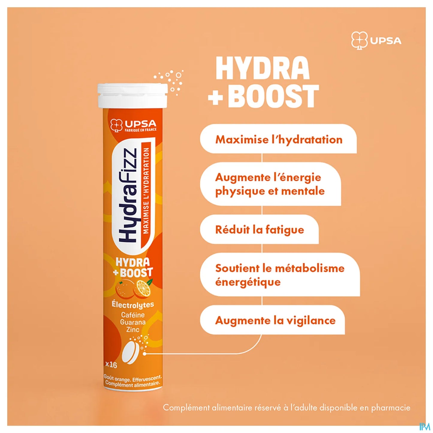 HydraFizz Hydra Boost Orange Flavor 16 Effervescent Tablets
