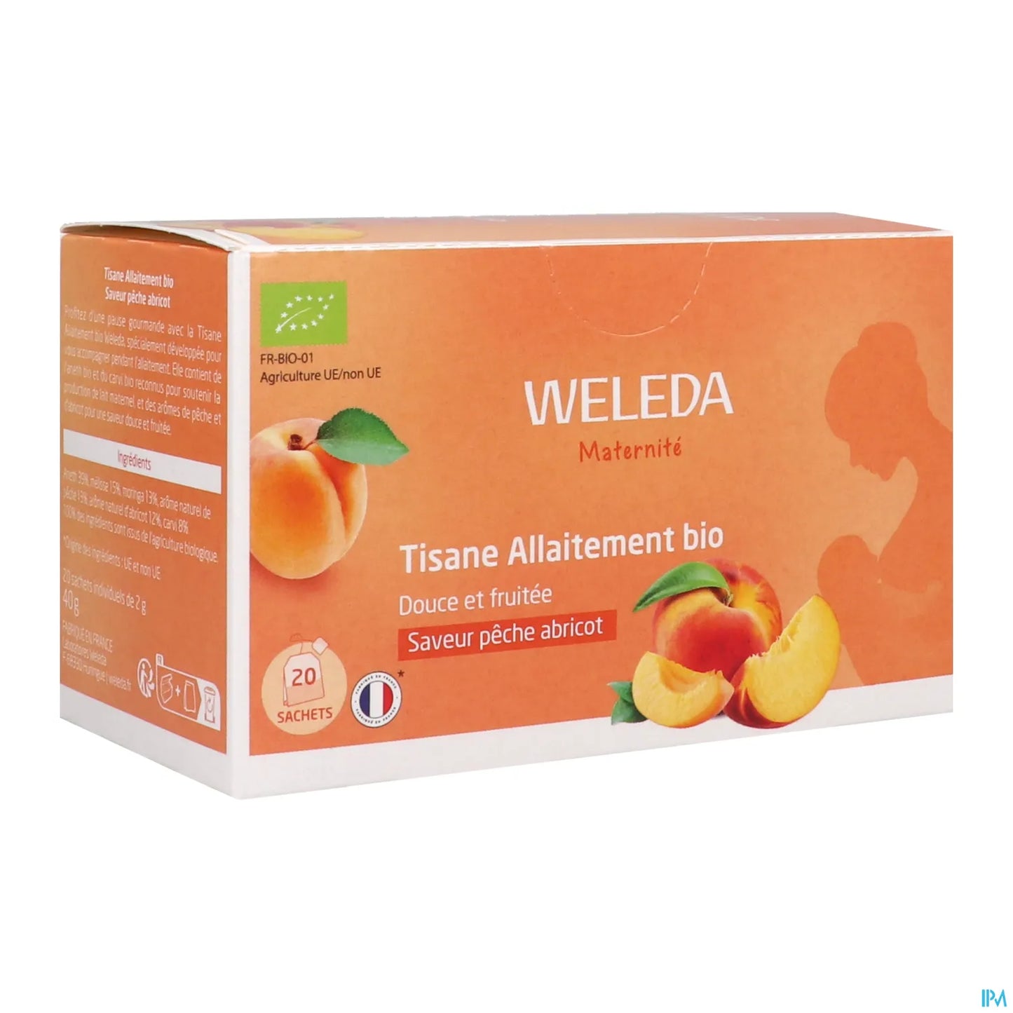 Weleda Tisane Allaitement Bio Pêche Abricot Boite de 20 Sachets
