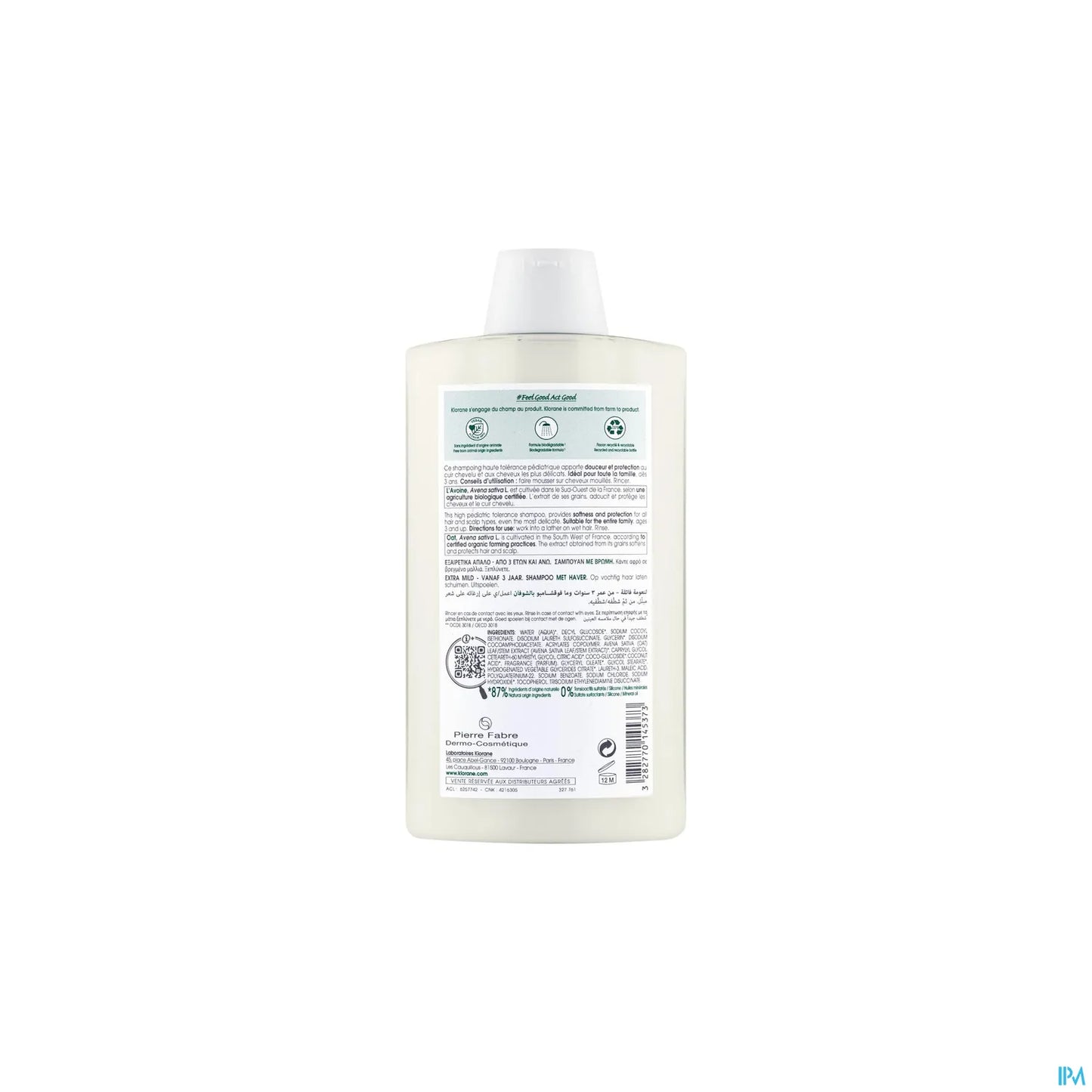 Shampooing Extra-Doux à l'Avoine Tous Cheveux 400ml