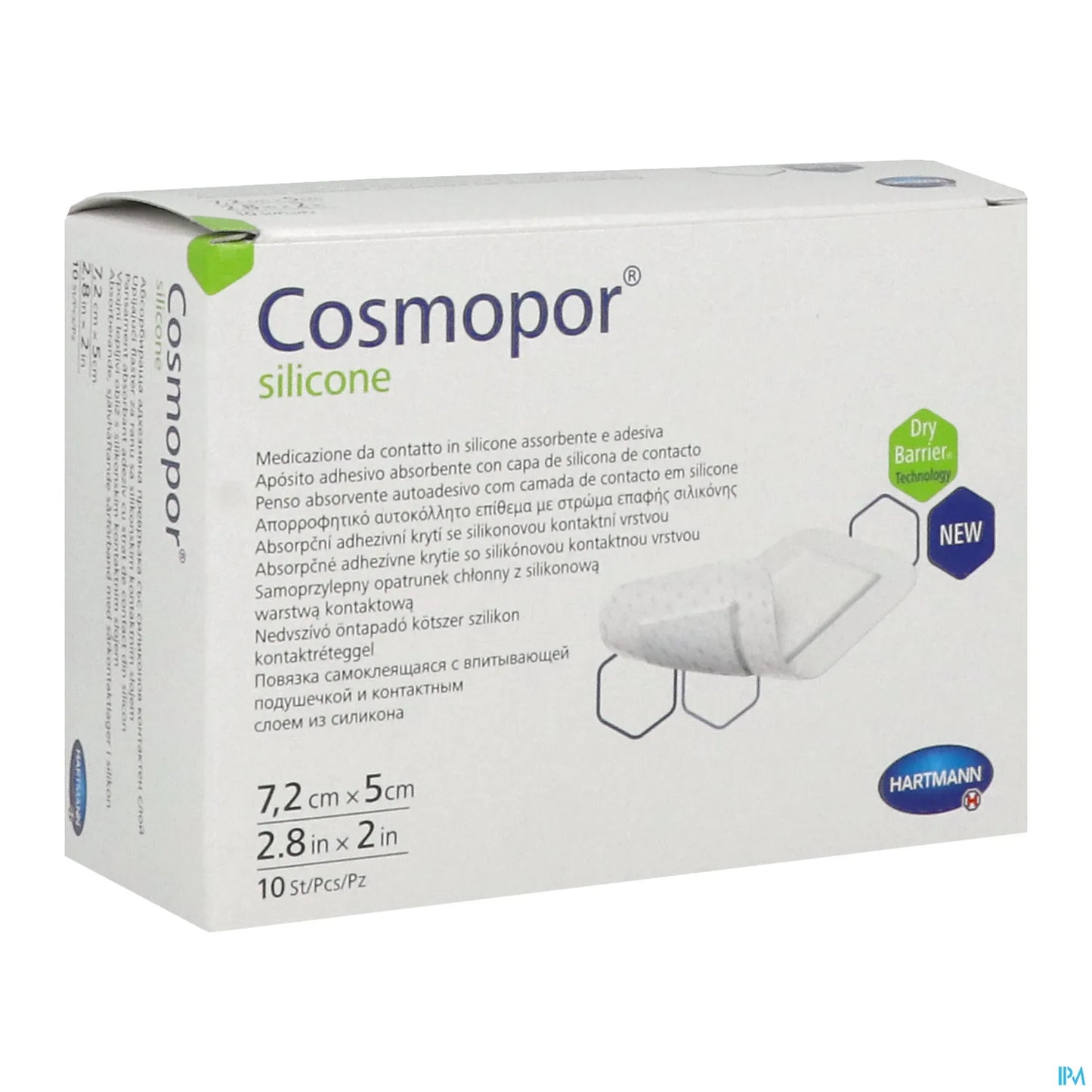 Cosmopor Silicone 7,2 cm x 5 cm Boîte de 10