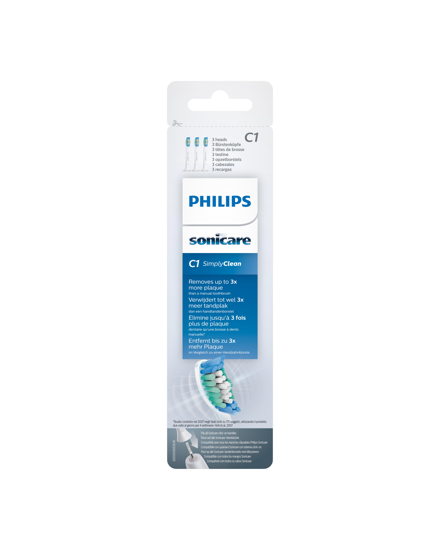 Testine per spazzolino Philips Sonicare Simply Clean C1, confezione da 3