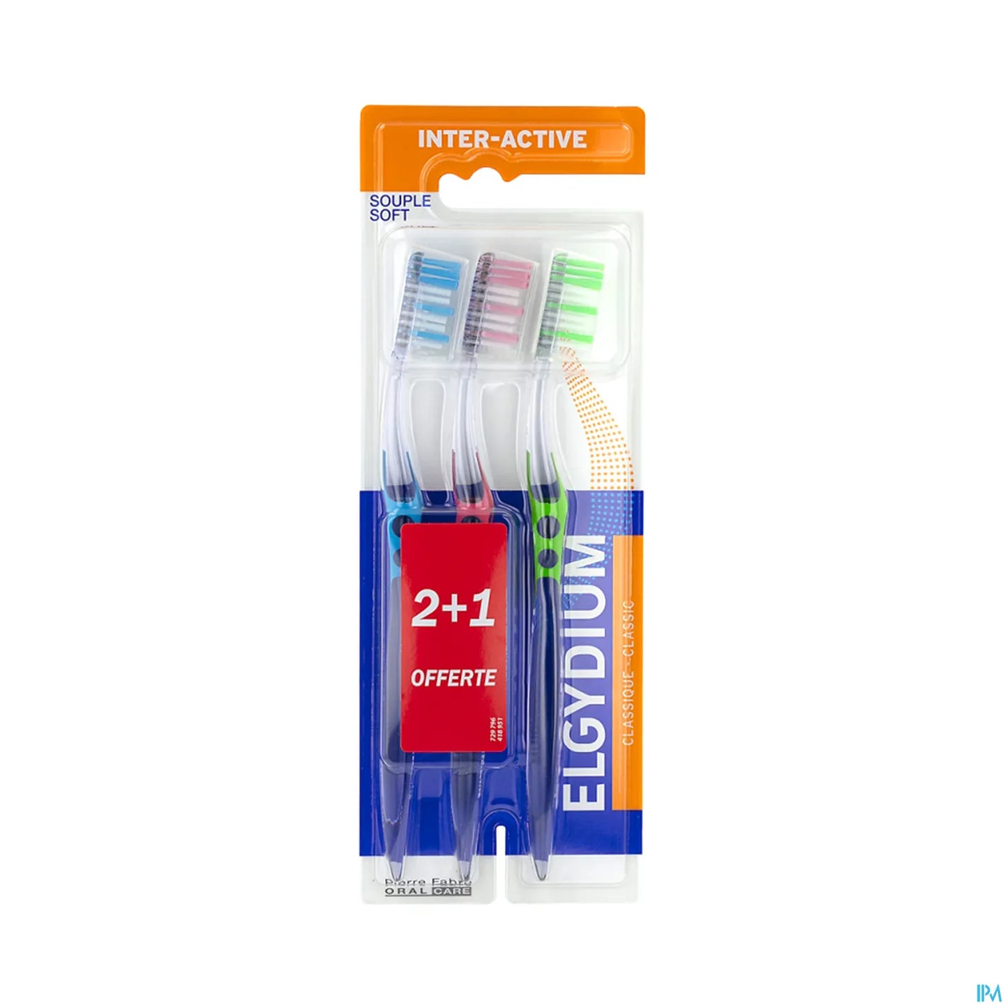 Brosse à Dents Inter Active Trio Souple Lot de 3