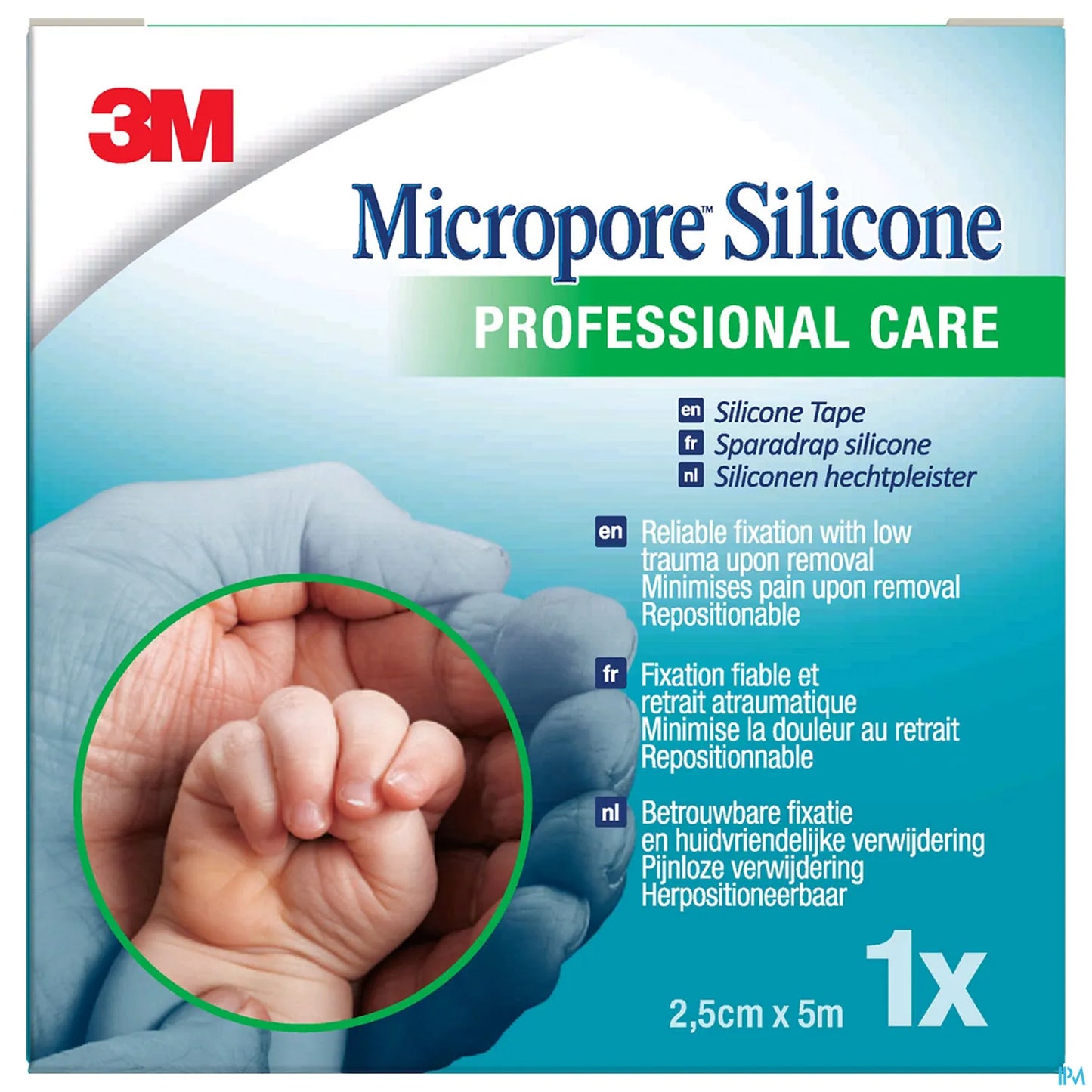 3M Micropore Sparadrap Silicone 2,5 cm x 5 m