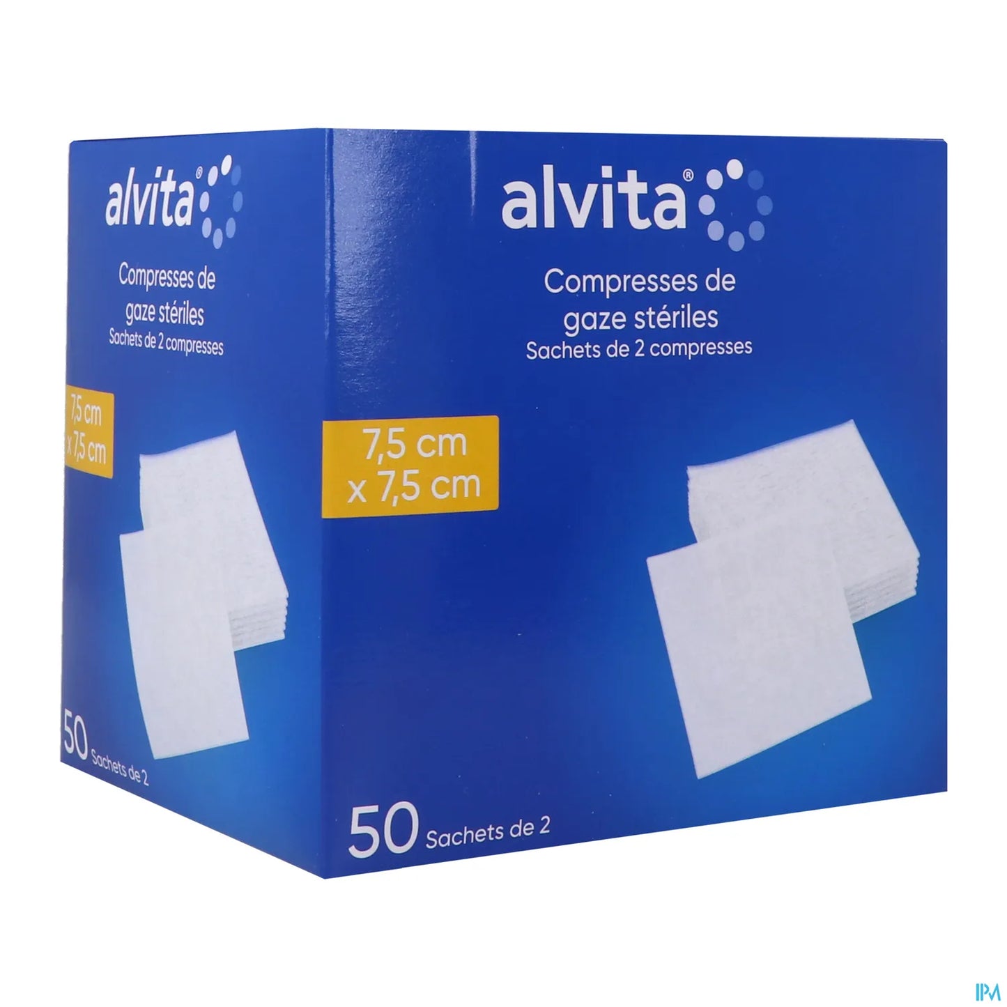 Compresses Gaze Stériles 7,5x7,5cm 50 Sachets de 2