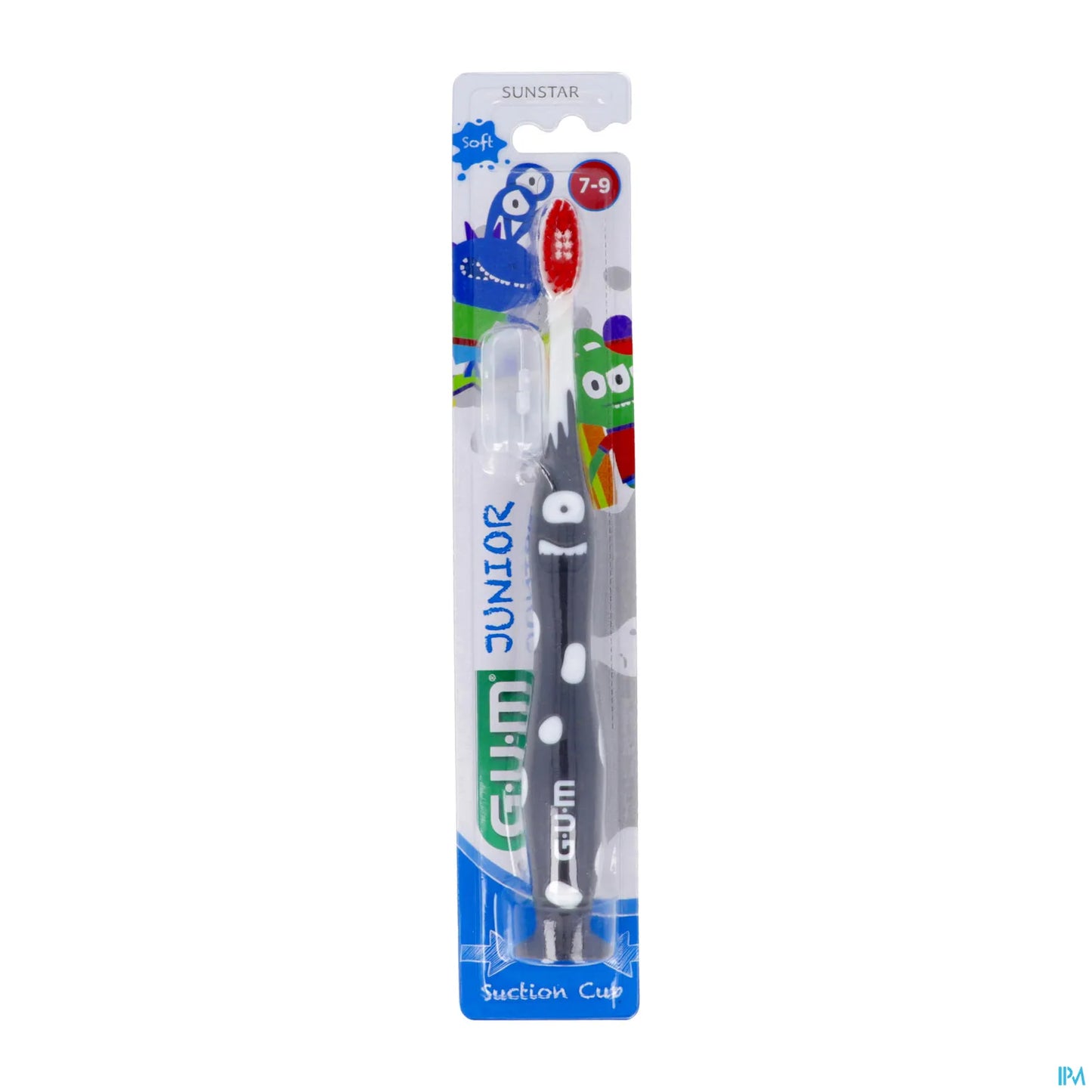 G.U.M Brosse à Dents Junior Monster Soft de 7 à 9 Ans Noir