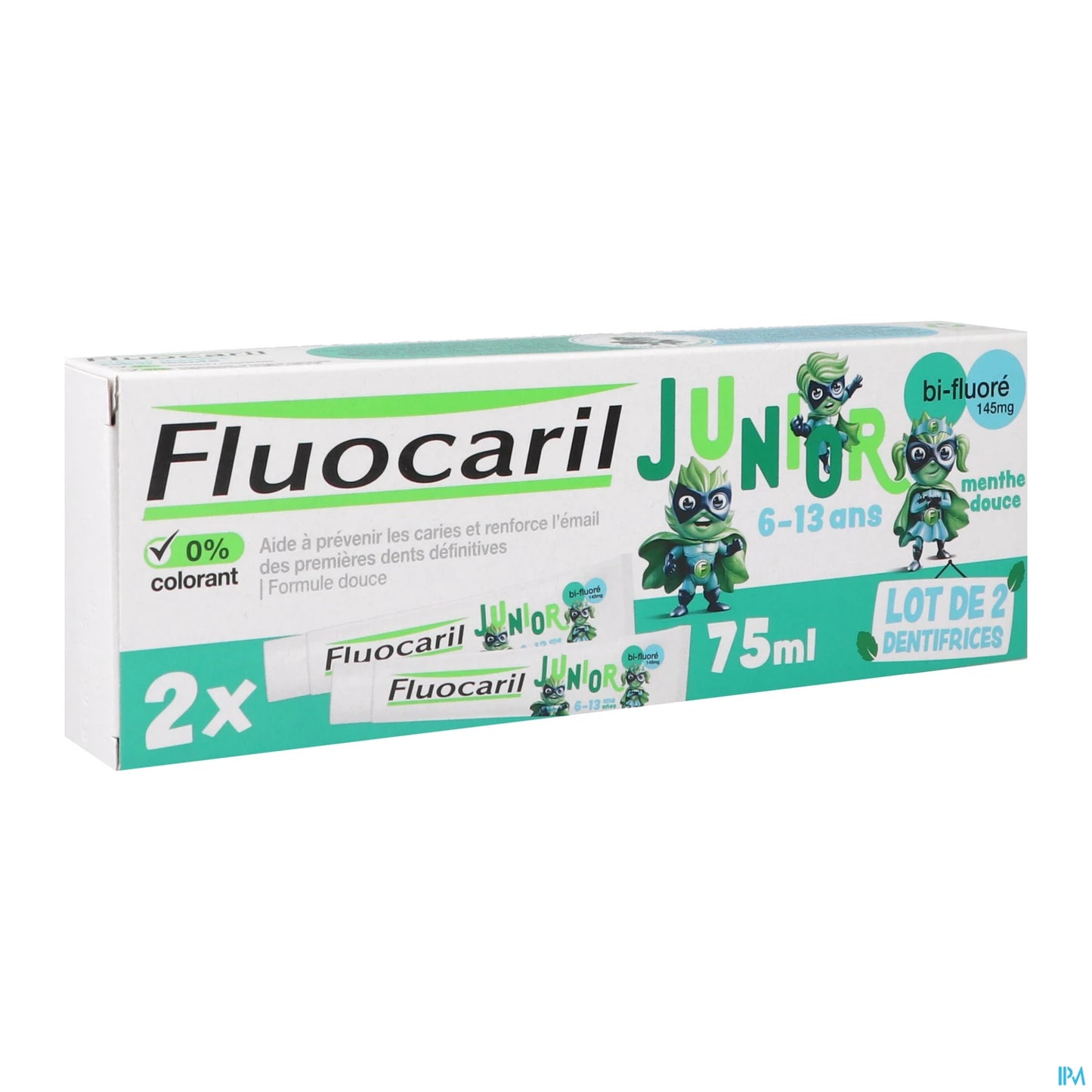 Fluocaril Junior Gel Dentifrice Menthe Douce 2 x 75 mL