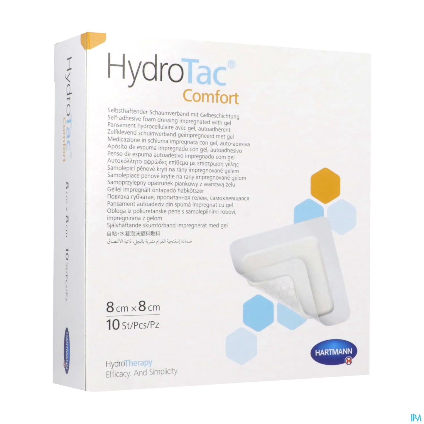 Hydrotac Comfort Pansement Adhésif 8x8 cm Boîte de 10