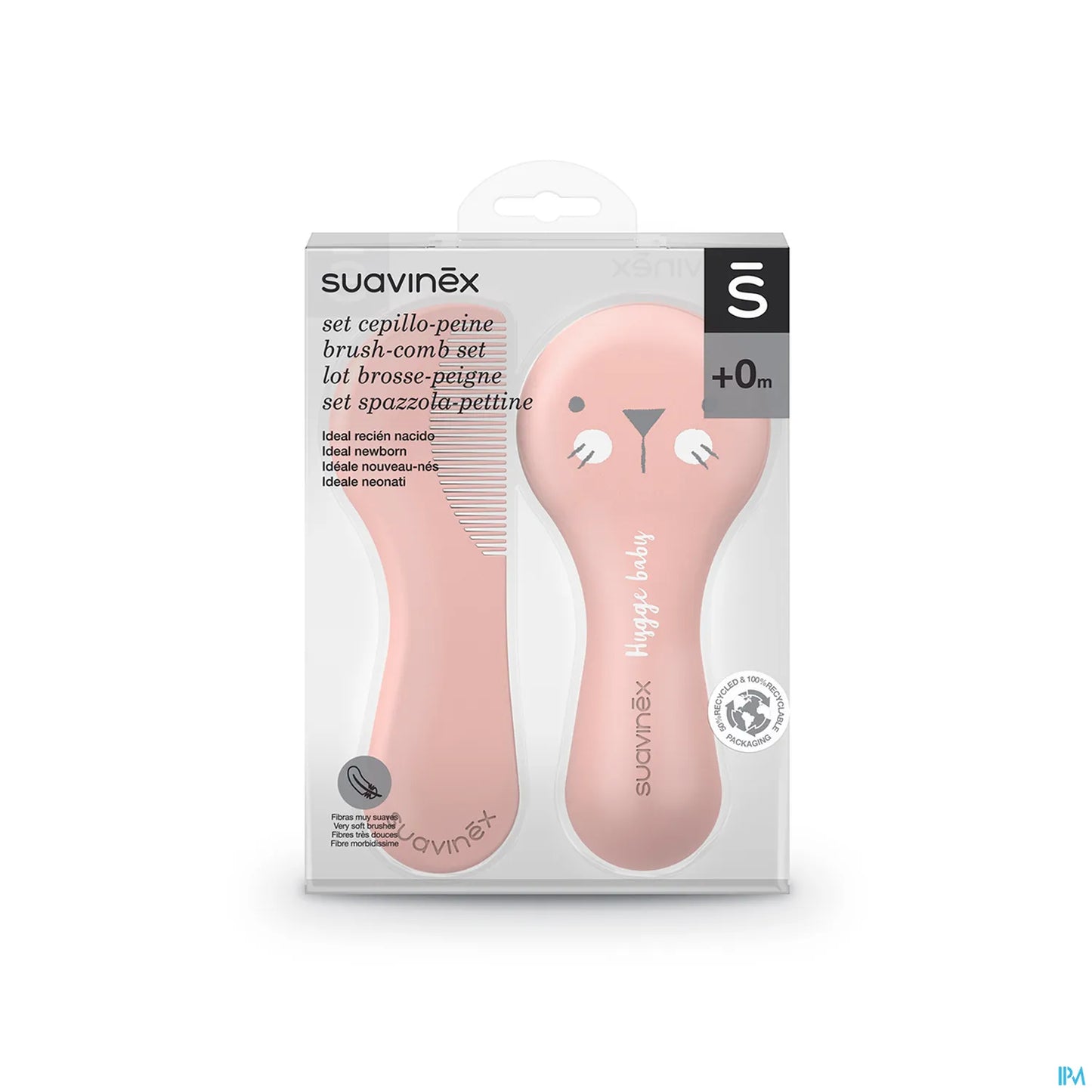 Set di pettini e spazzole rosa 1 unità
