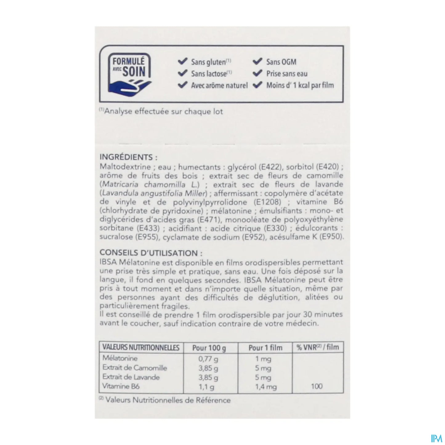 Mélatonine 30 Films Orodispersibles