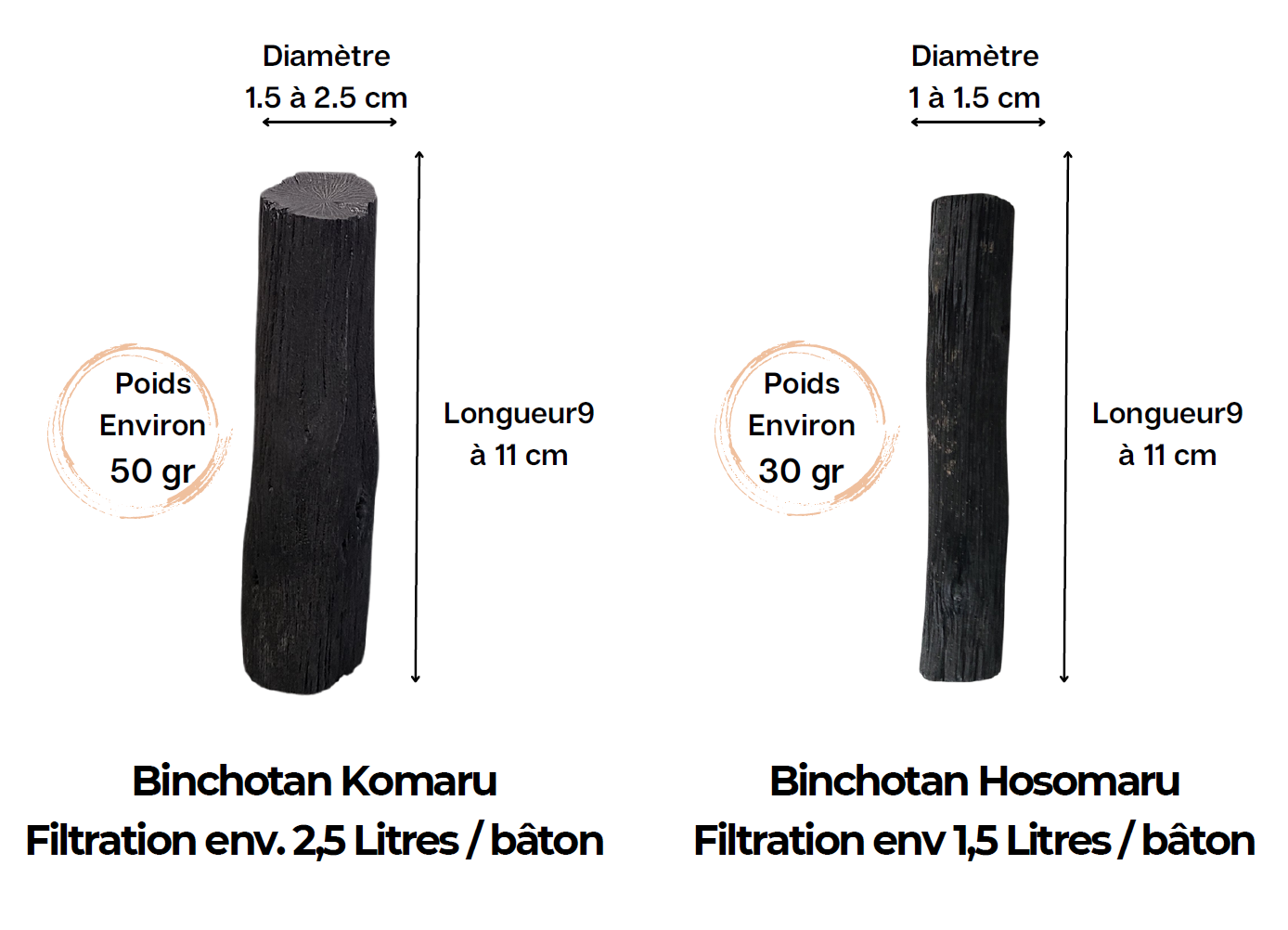 Le Binchotan de Kishu (Charbon actif)