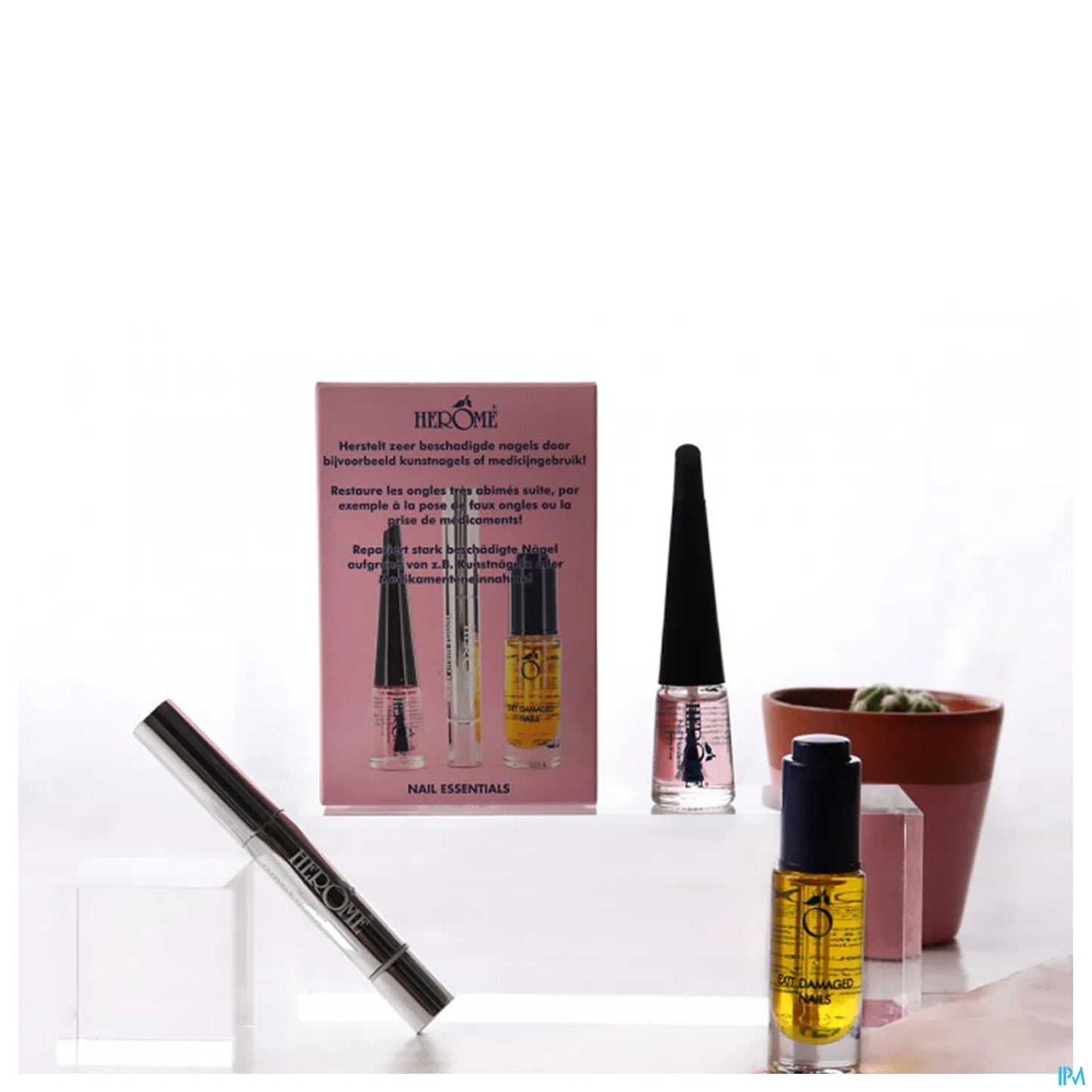 Set Pour Ongles Secs Et Striés Flacons 2X4ml + 1 Polissoir
