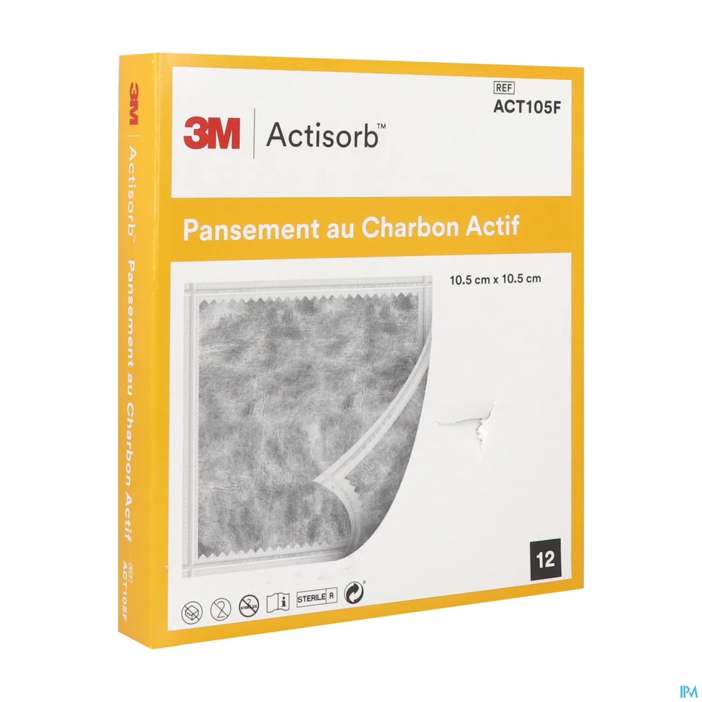 Actisorb Pansement Charbon Actif 10,5x10,5 cm 12 Unités