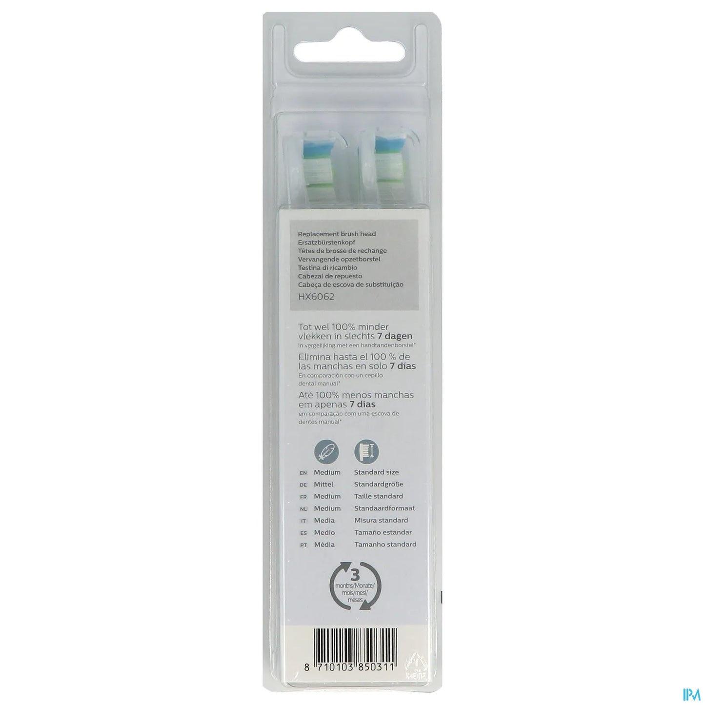 Philips Sonicare HX6062/10 Optimal White Standard 2 Unités