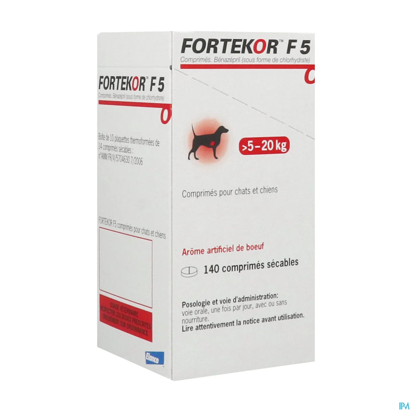 Elanco Fortekor F 5 Comprimés Chien Chat Boite de 140