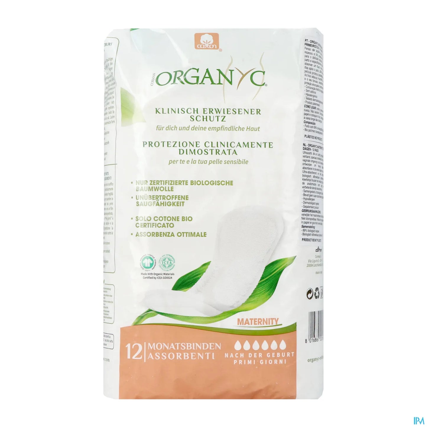 1st Days Maternity 12 assorbenti igienici 100% cotone