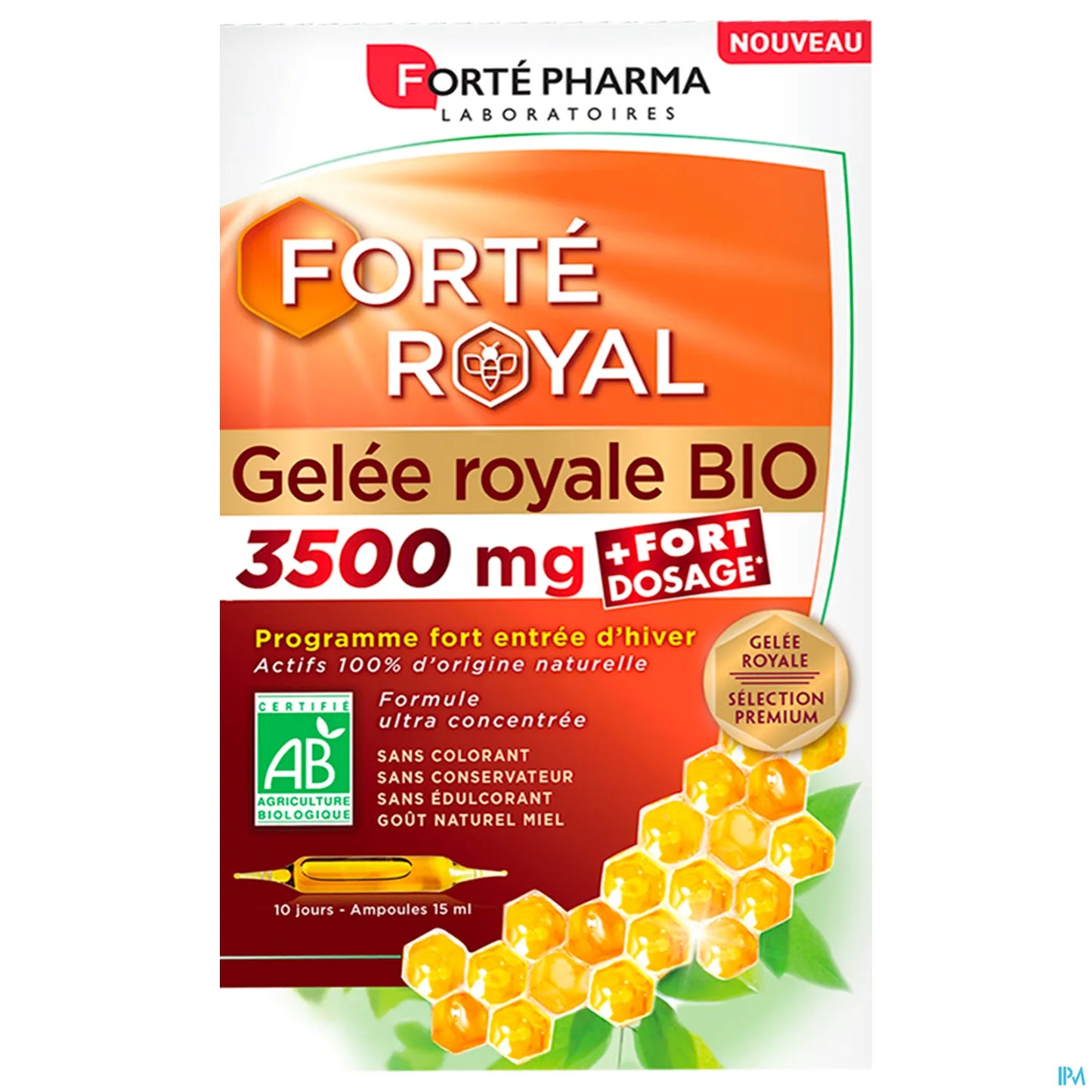 Forté Royal Royal Jelly 3500 mg Organic 10 Ampoules 15 ml