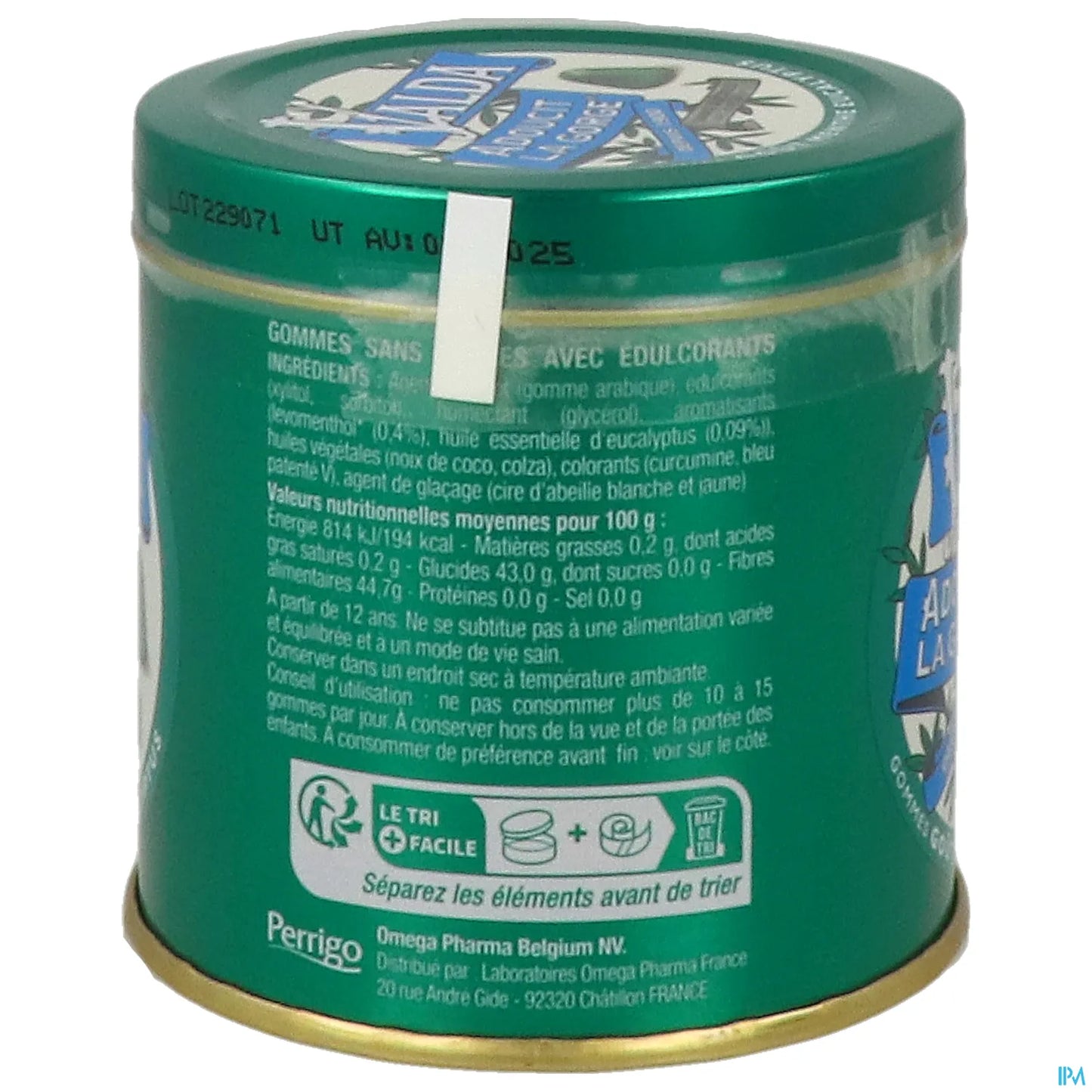 Valda Gommes Sans Sucres Goût Menthe Eucalyptus 140g